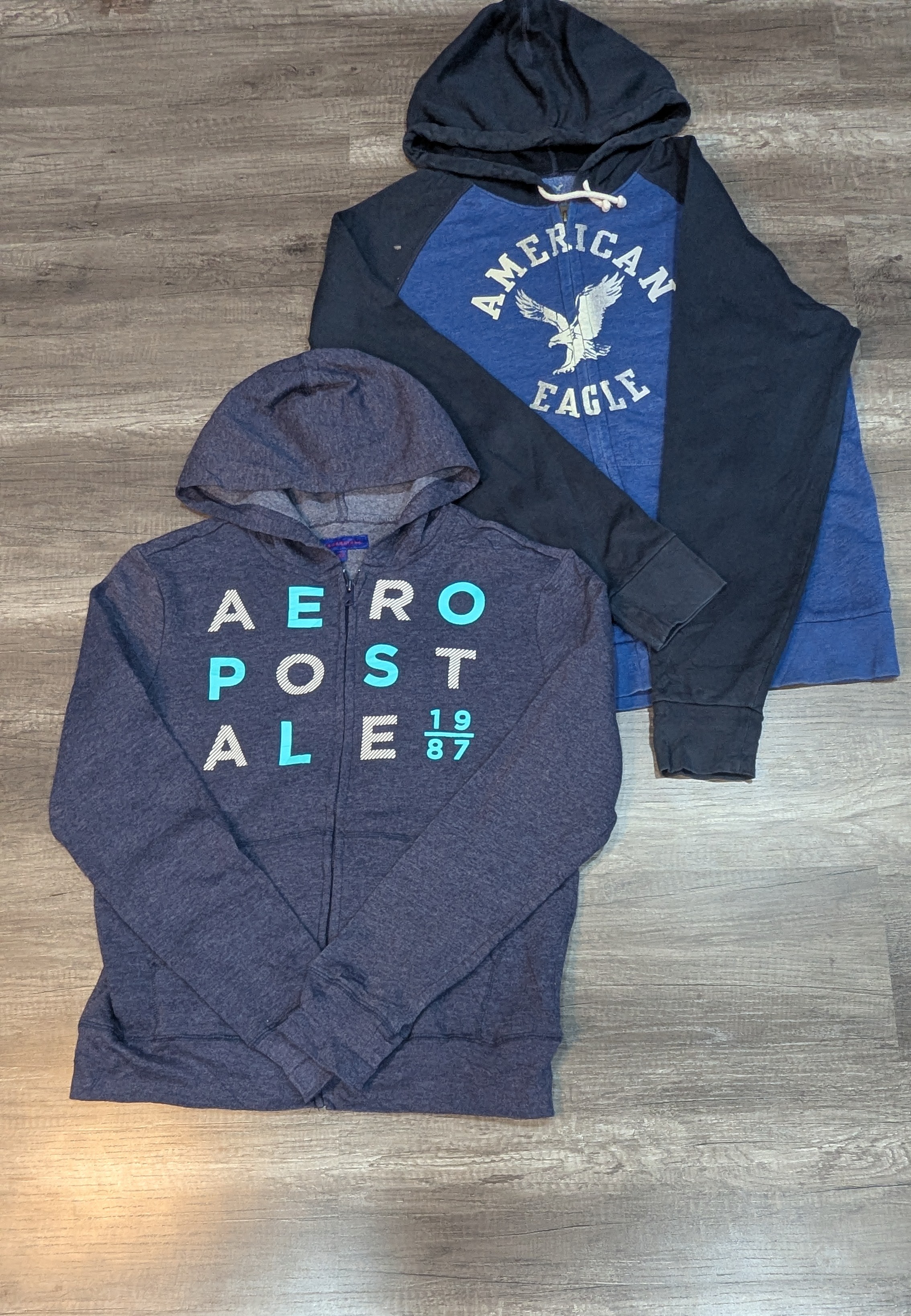 1434 - American Eagle, Hollister, Aeropostale, Abercrombie カジュアルとジッパー付きフーディ