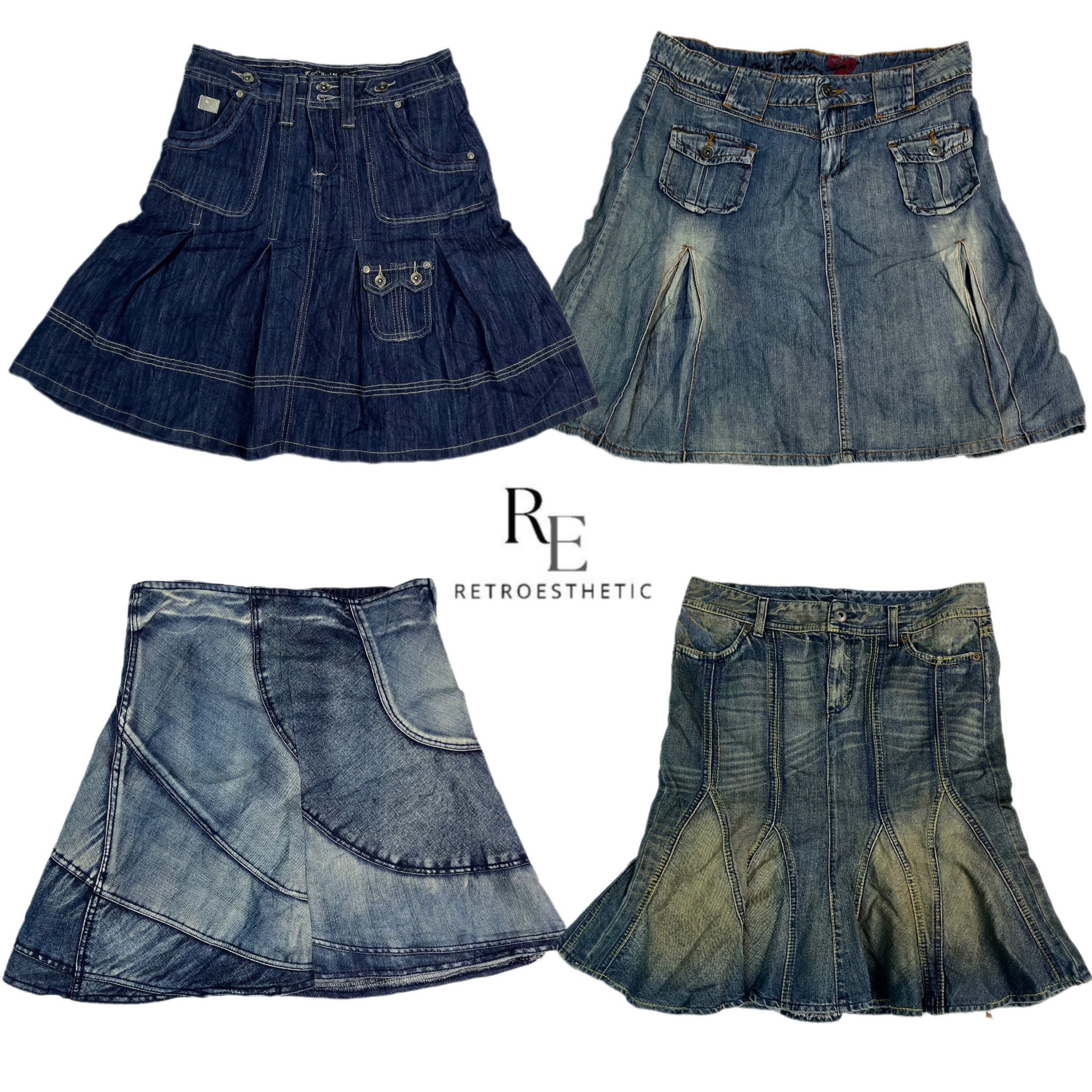 Jupes Midi en Jean Y2K NYC IT Girl RE-2647