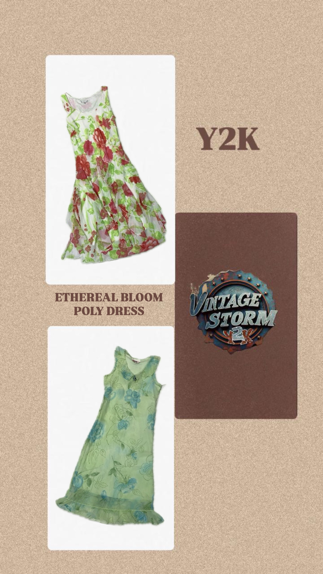 Y2K Ethereal Bloom Poly Dress
