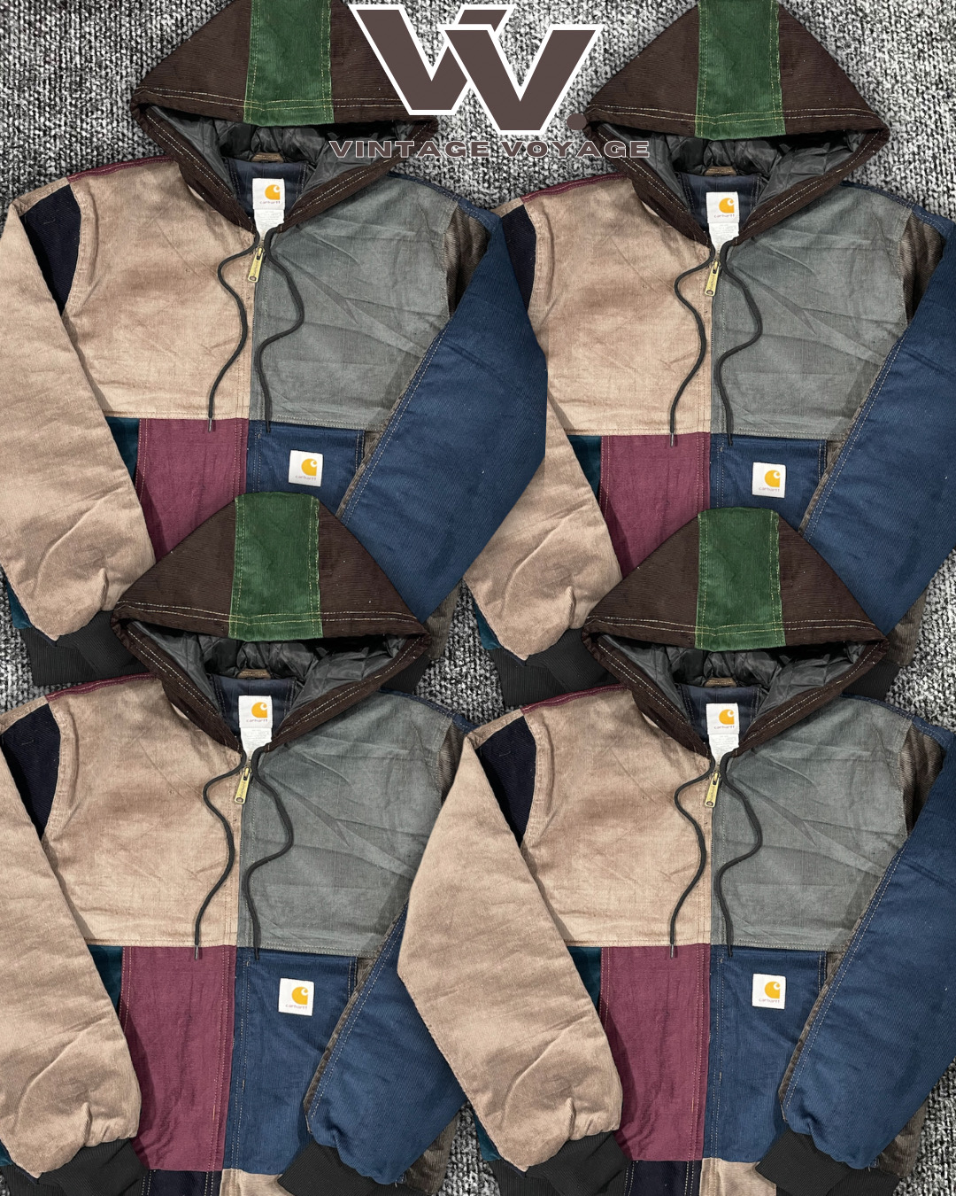 Carhartt リワークスタイル コーデュロイ パッチワーク アクティブジャケット #1612