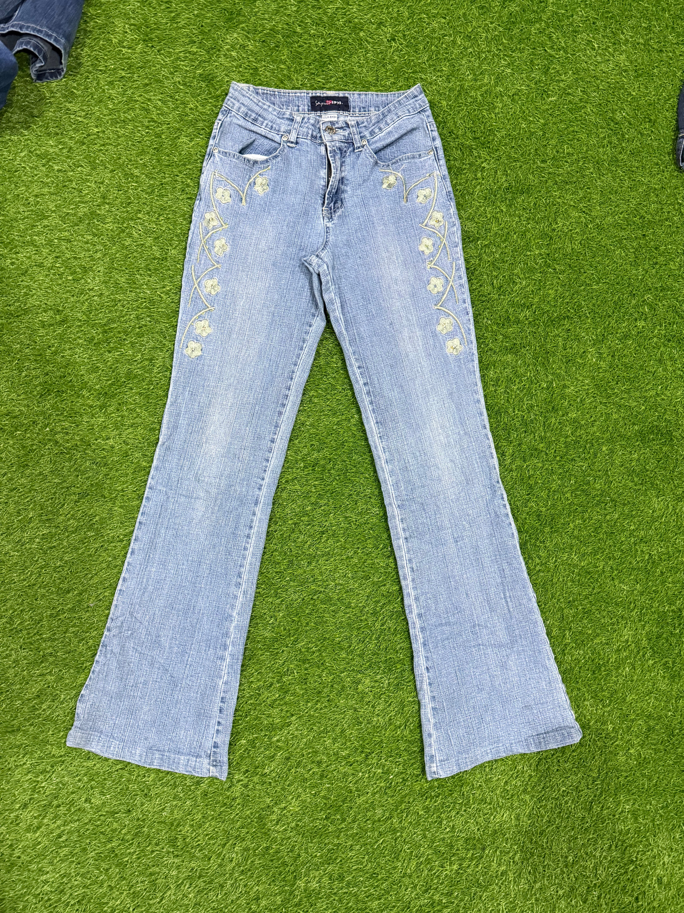 Jeans évasés/bootcut brodés sans marque