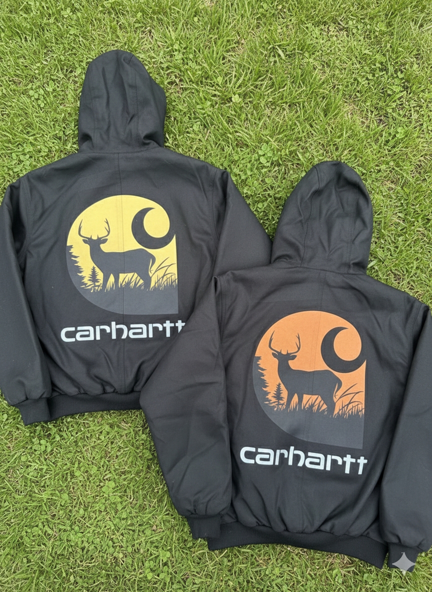 Carhartt rework style mix printed hooded jackets