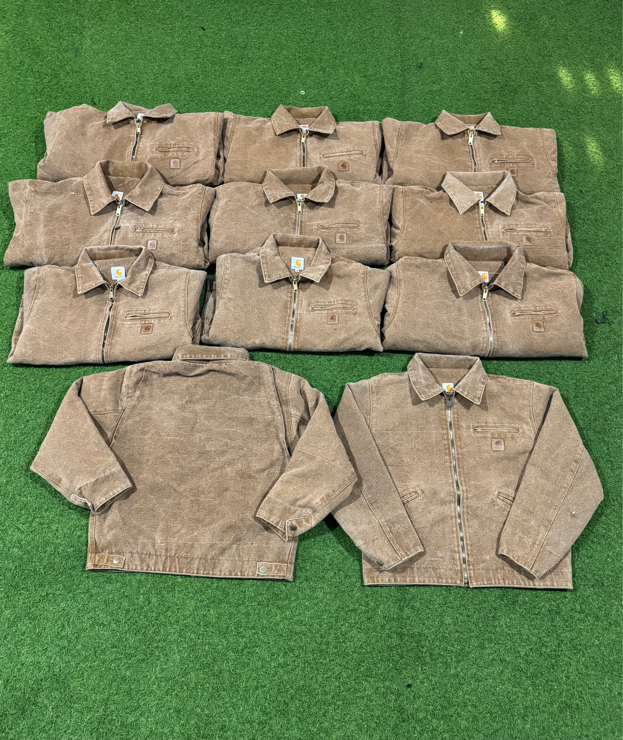 Rework style carhartt acid wash brown detroit jacketa