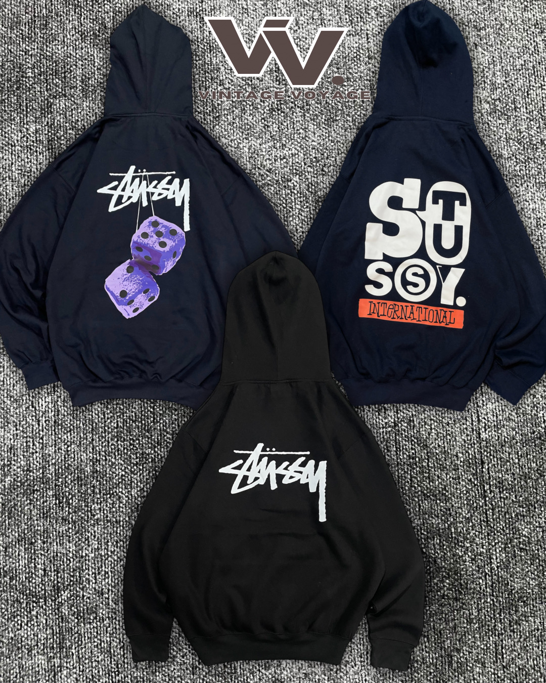 Stussy überarbeiteter Stil bedruckte Pullover Hoodies #1612