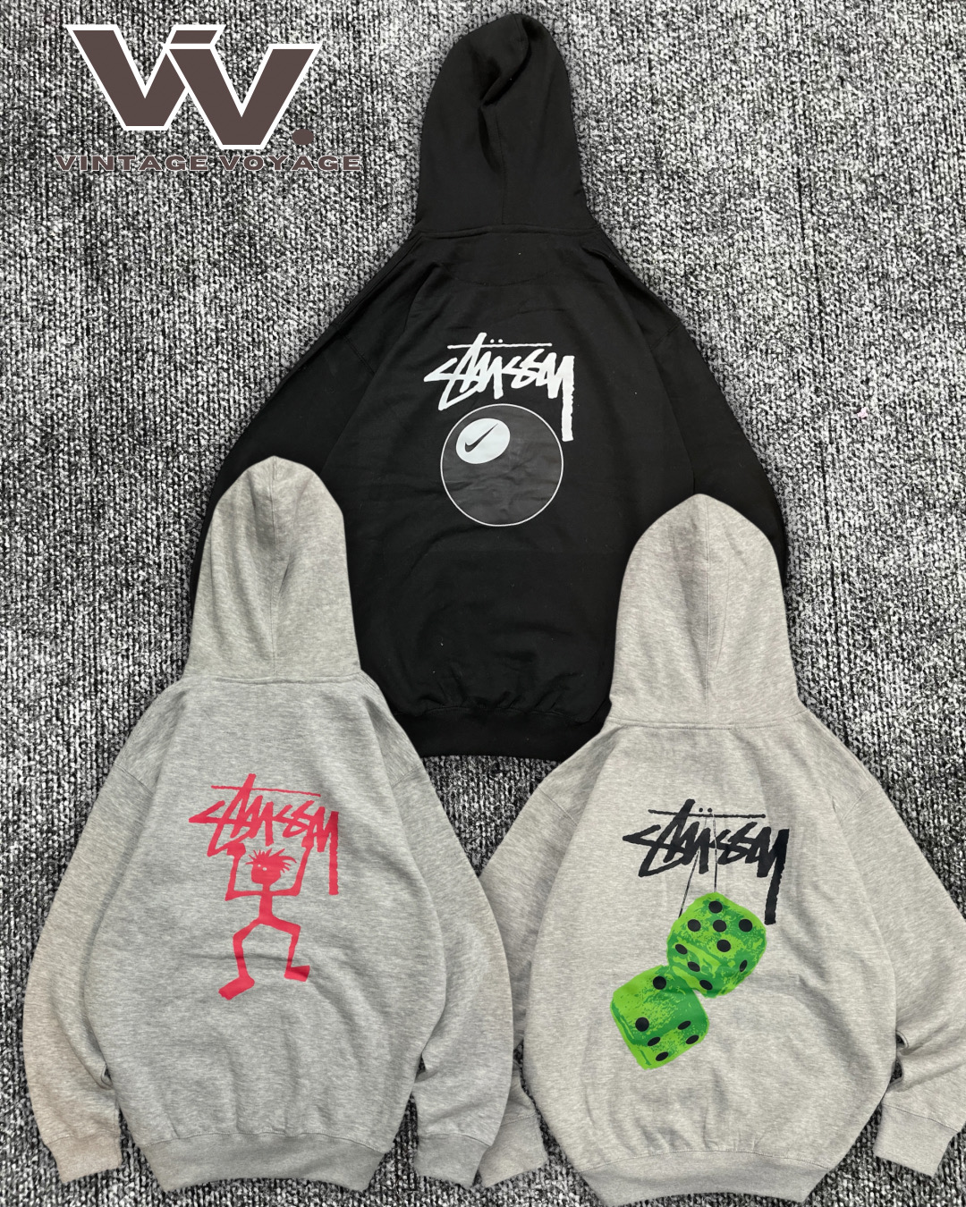 Stussy umgestalteter Stil bedruckte Pullover-Hoodies #1612