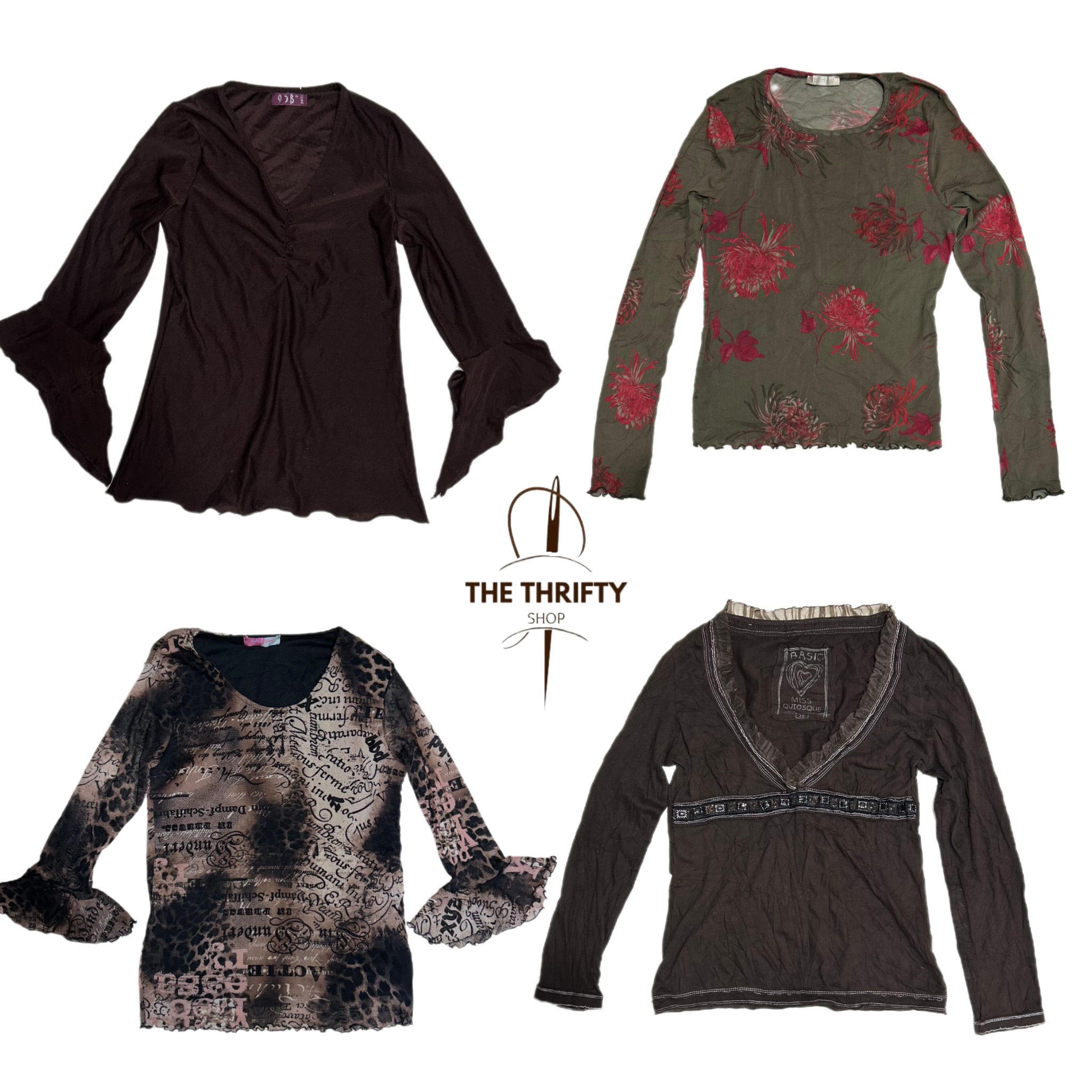 Y2k Grungy Long sleeve Mesh tops( SU 276)