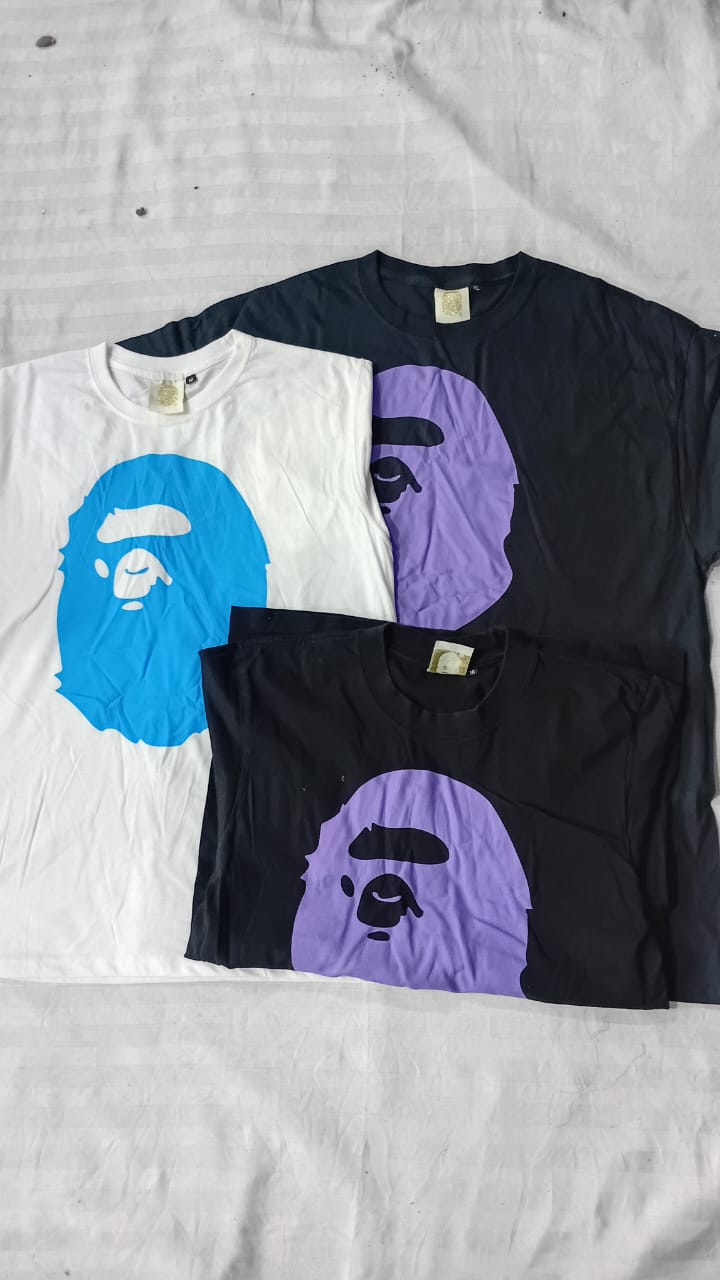 CR5649 T-Shirt in Stile Rework BAPE Stampato