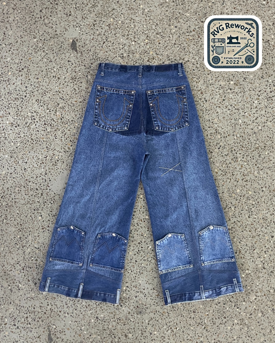 Upcycled Upside Down Panel Denim jeans
