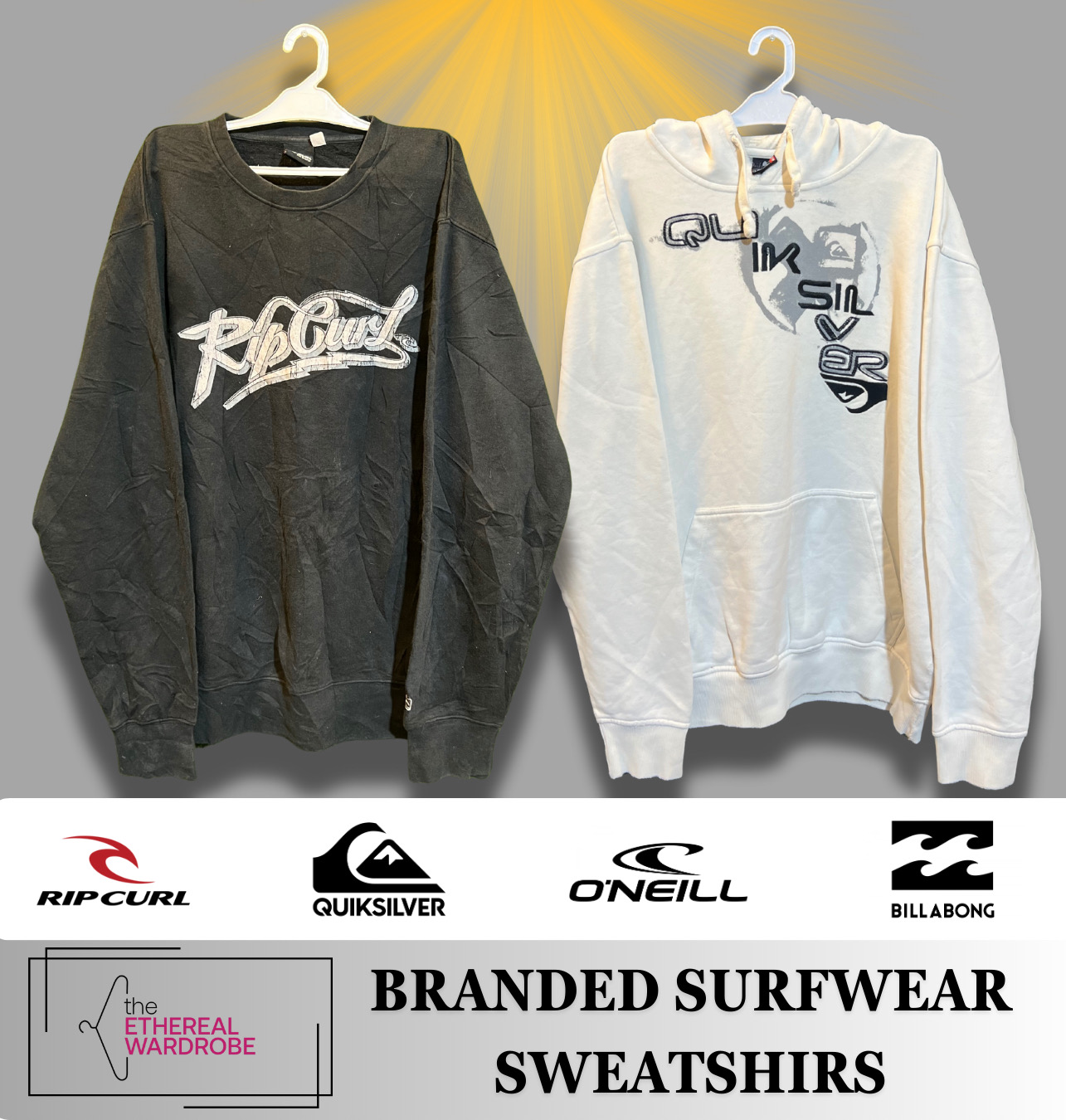 Sweatshirts de surf de marque comprenant Quiksilve..