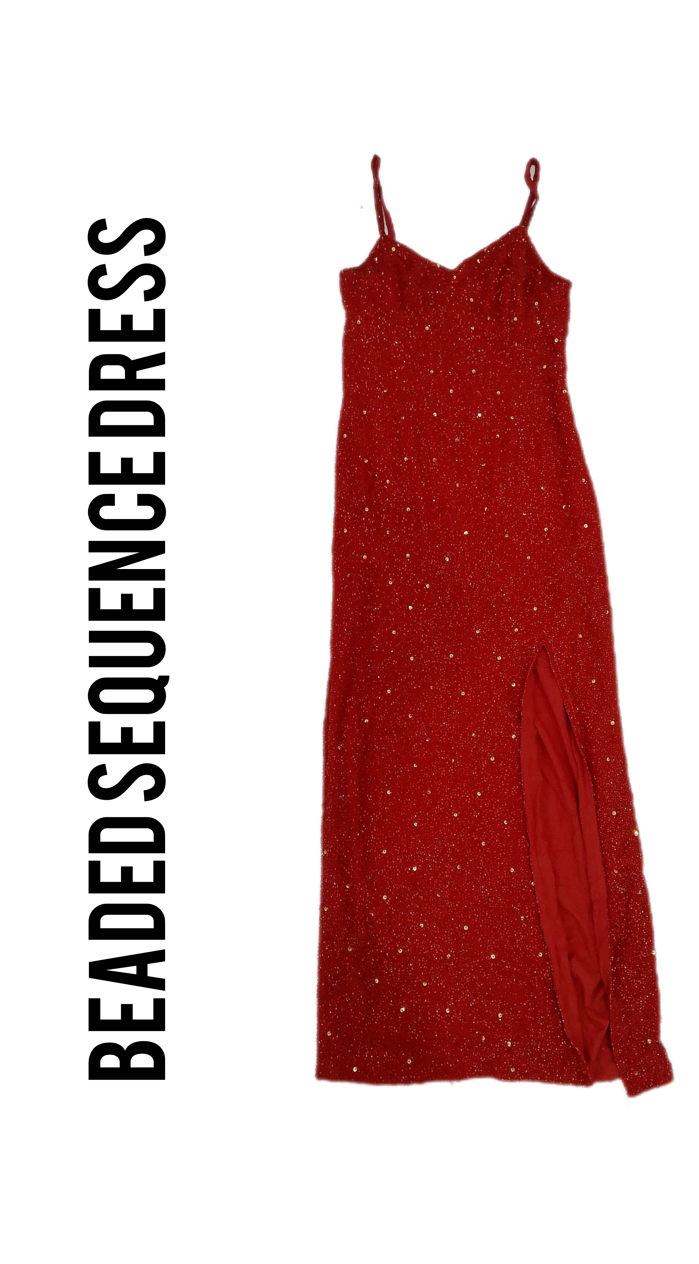 Vestido com detalhes de sequência de designer