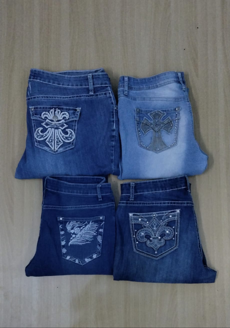 JA 0529 Women’s Embellished Baggy Flared Jeans