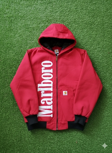 Carhartt Marlboro Rework Style Red Hooded Jackets