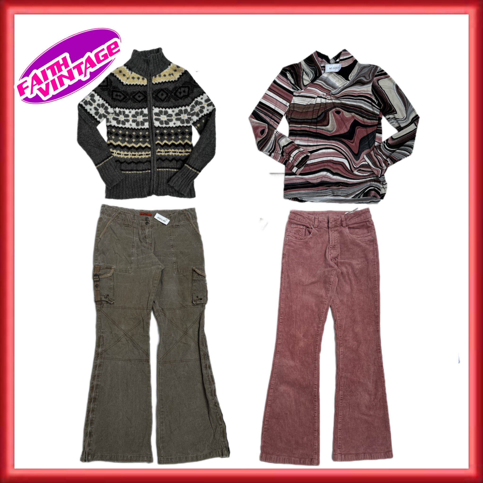 Waffle Grounded Jeans & Tops(FV-227)