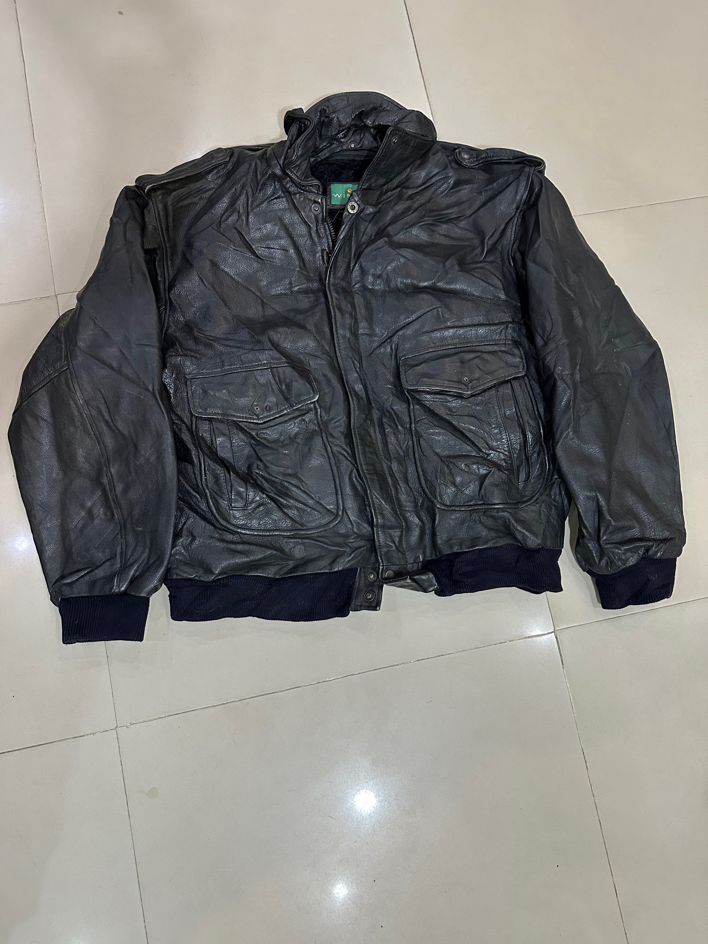 Mens y2K Leather Jacket