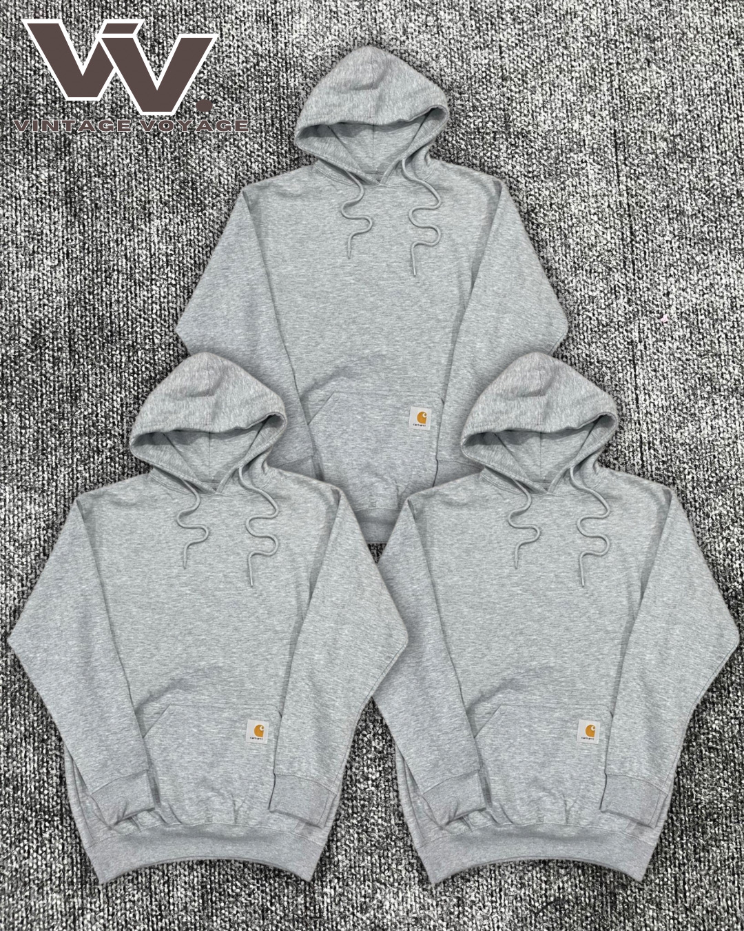 Carhartt reworked style grey colour pullover hoodie #1712