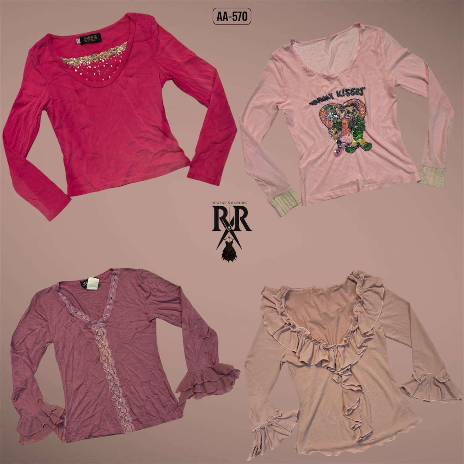 Y2K Baby In Pink Full Sleeve Tops (AA-570)