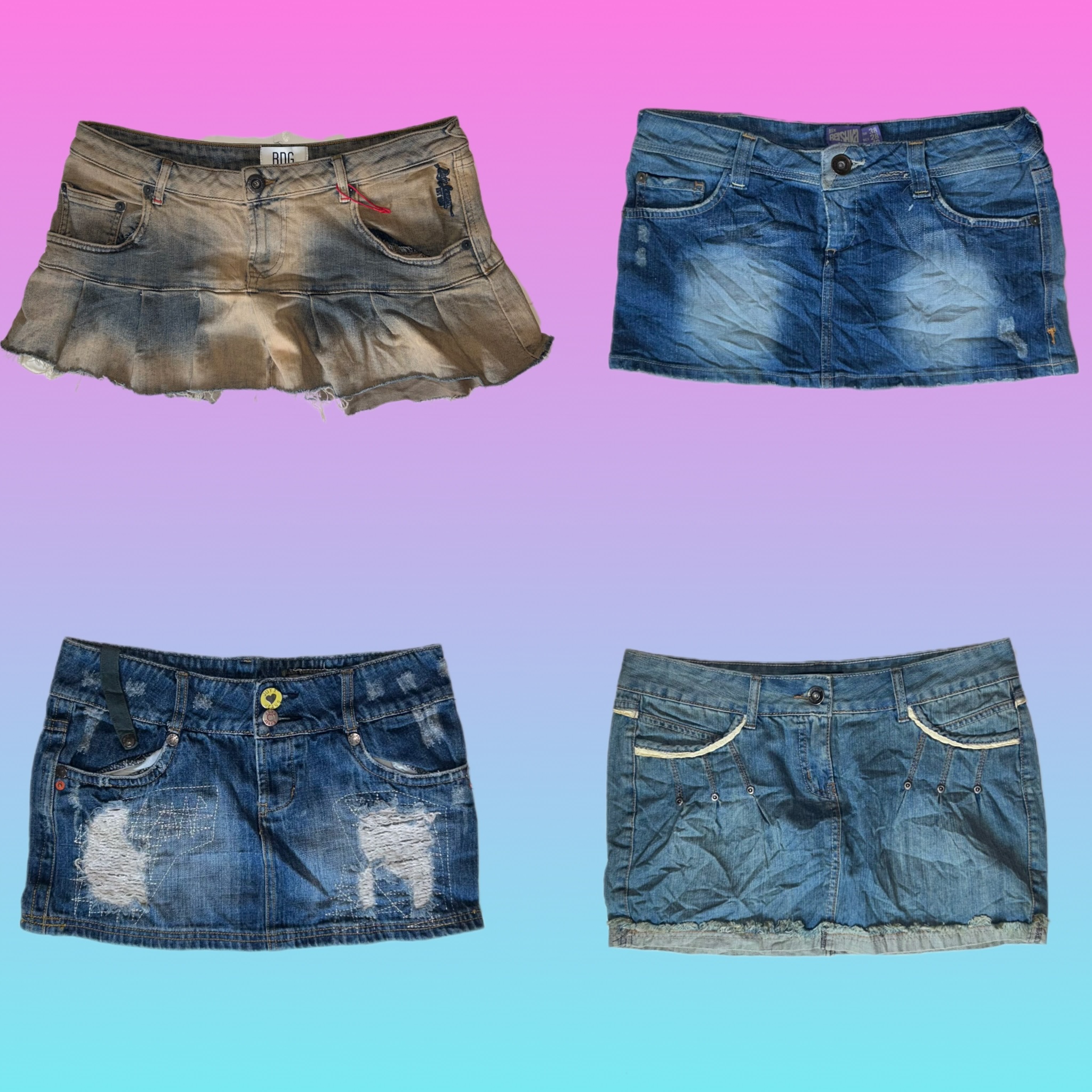 Y2k Denim unique micro mini skirts (SU 281)