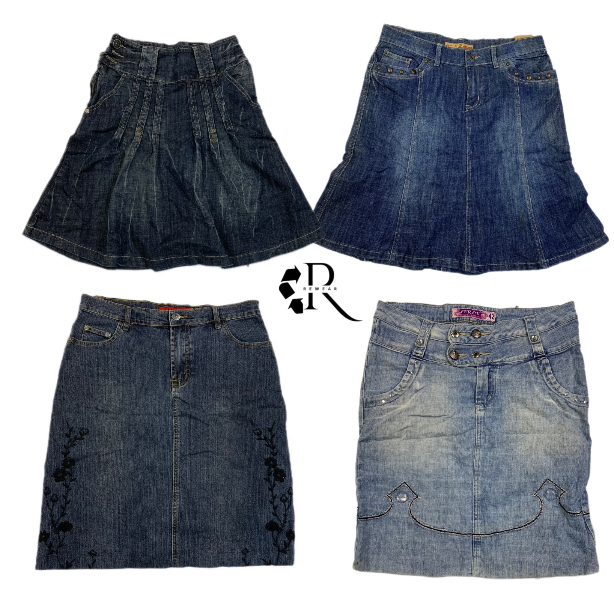 Gonne Midi in Denim Y2K NYC IT Girl RW-1390