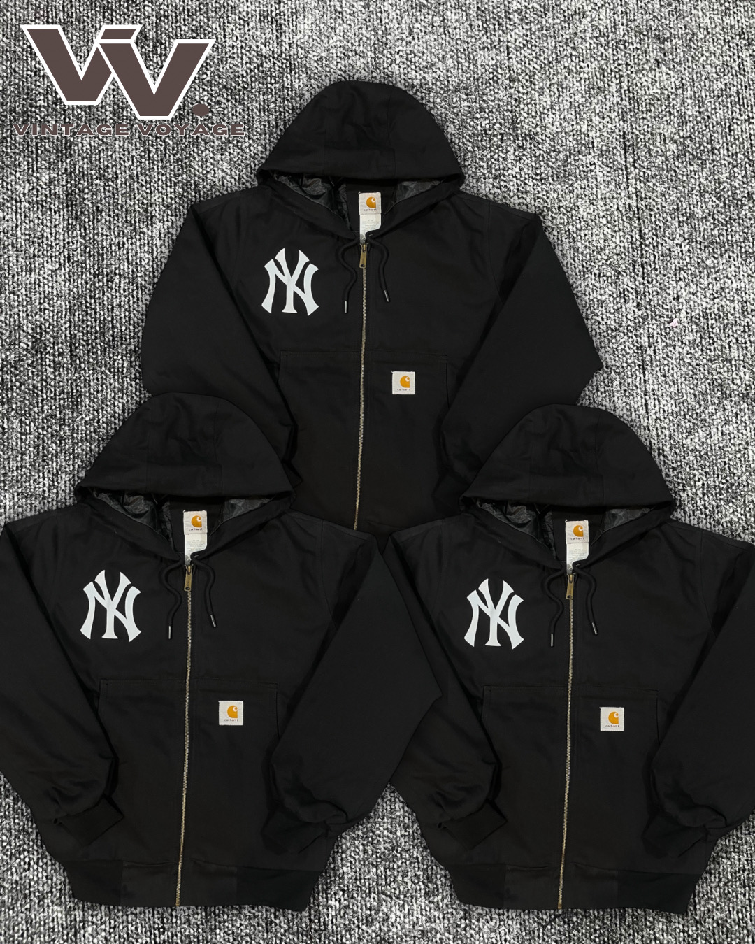 Carhartt x Yankees überarbeitet Stil schwarze Farbe aktive Jacken #1712