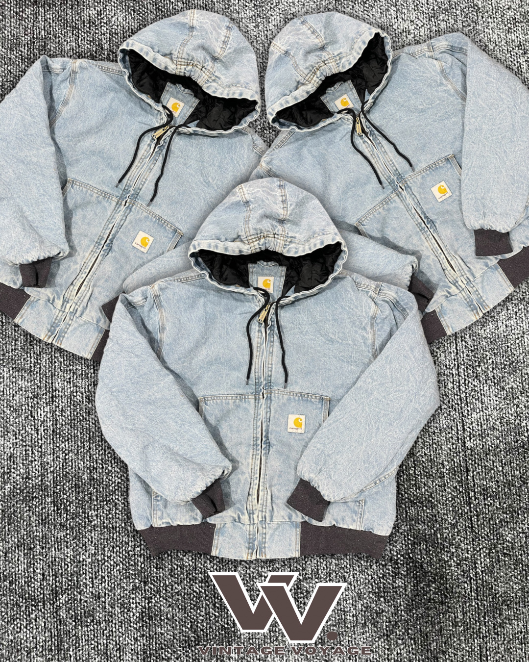 Giacca con cappuccio acid wash riadattata Carhartt #1712
