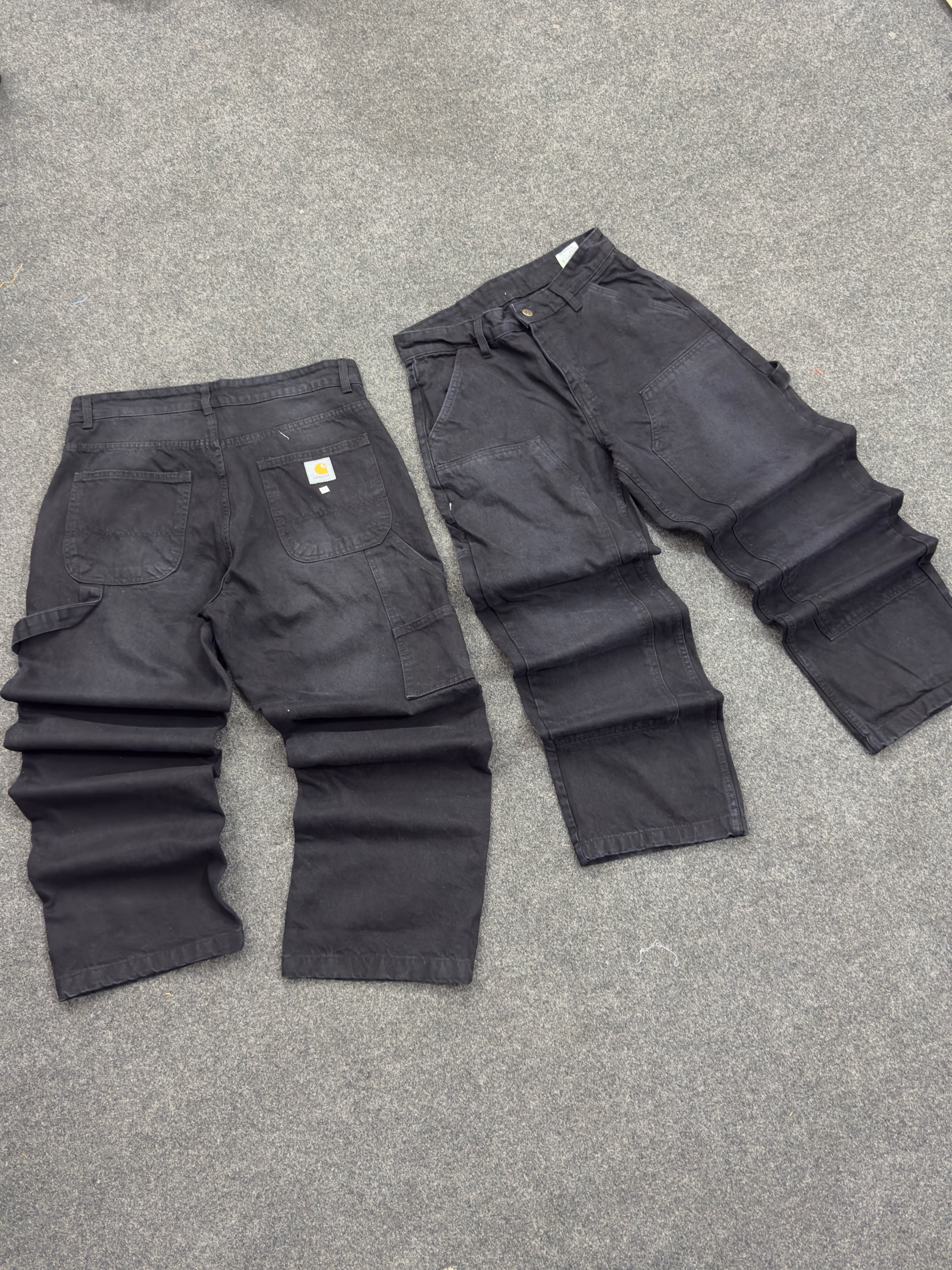 Carhartt Black Double Knee Rework Style Jeans