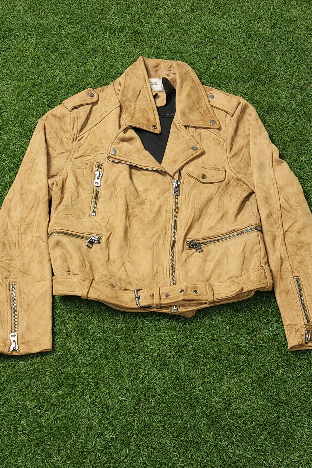 Veste de moto en faux daim