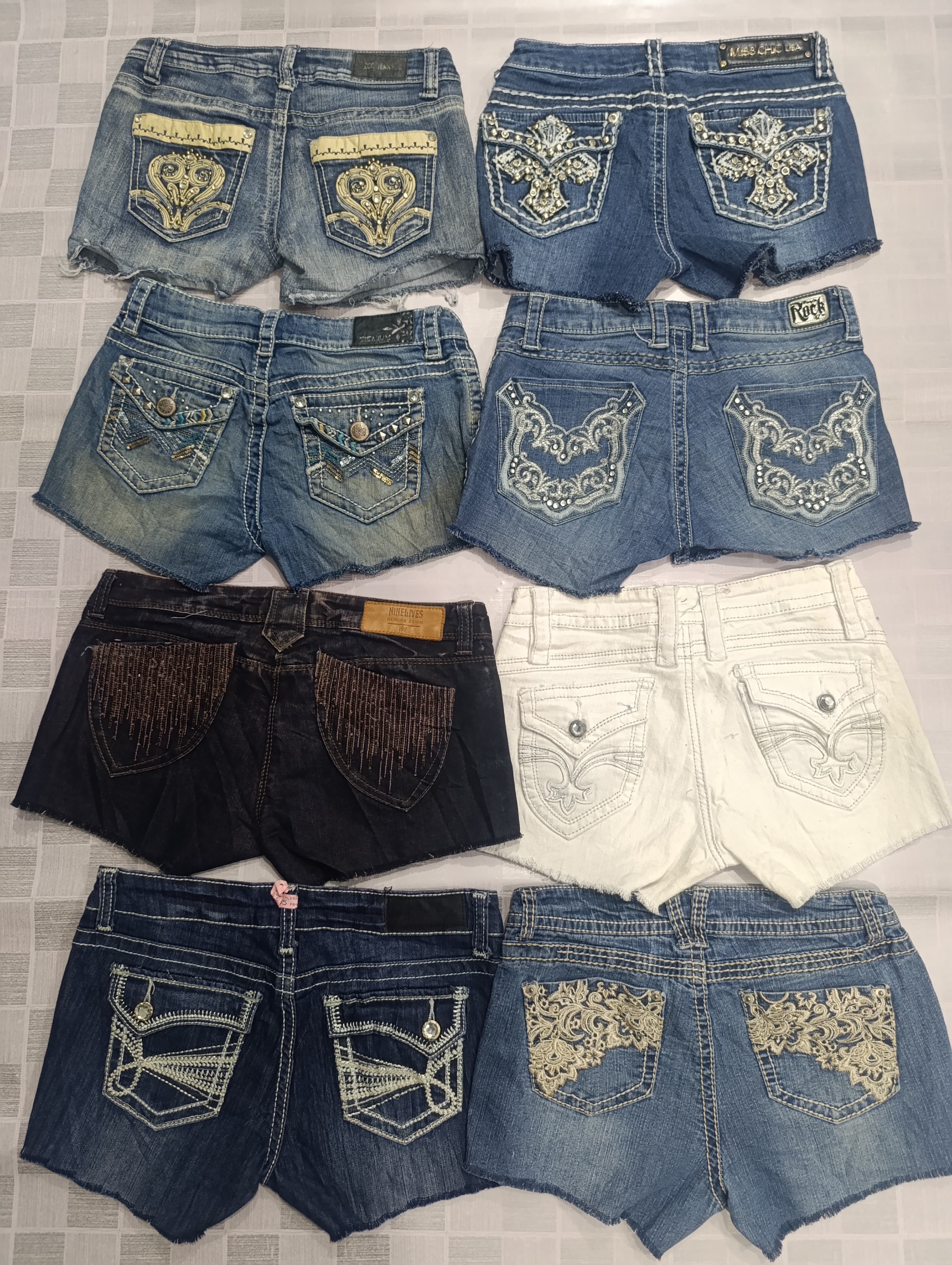 R317 Upcycled Ladies Embellished Sexy Shorts