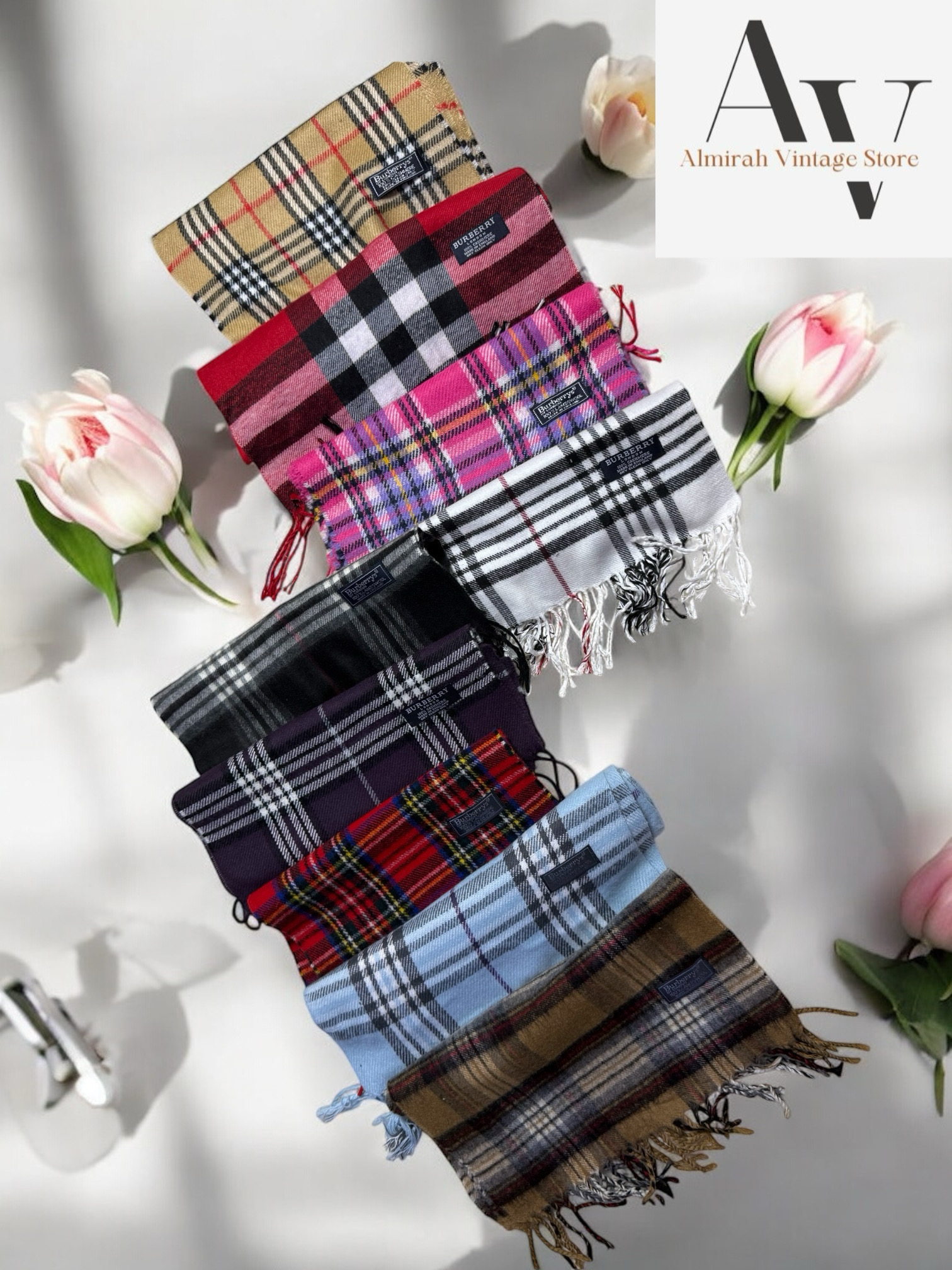 Burberry scarves in all colour
