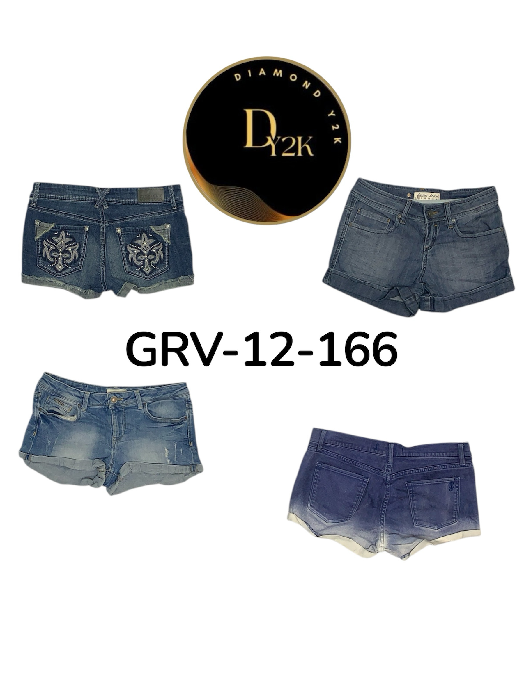 ビンテージY2Kミニショート | トレンディなストリートウェアルック (GRV-12-166)