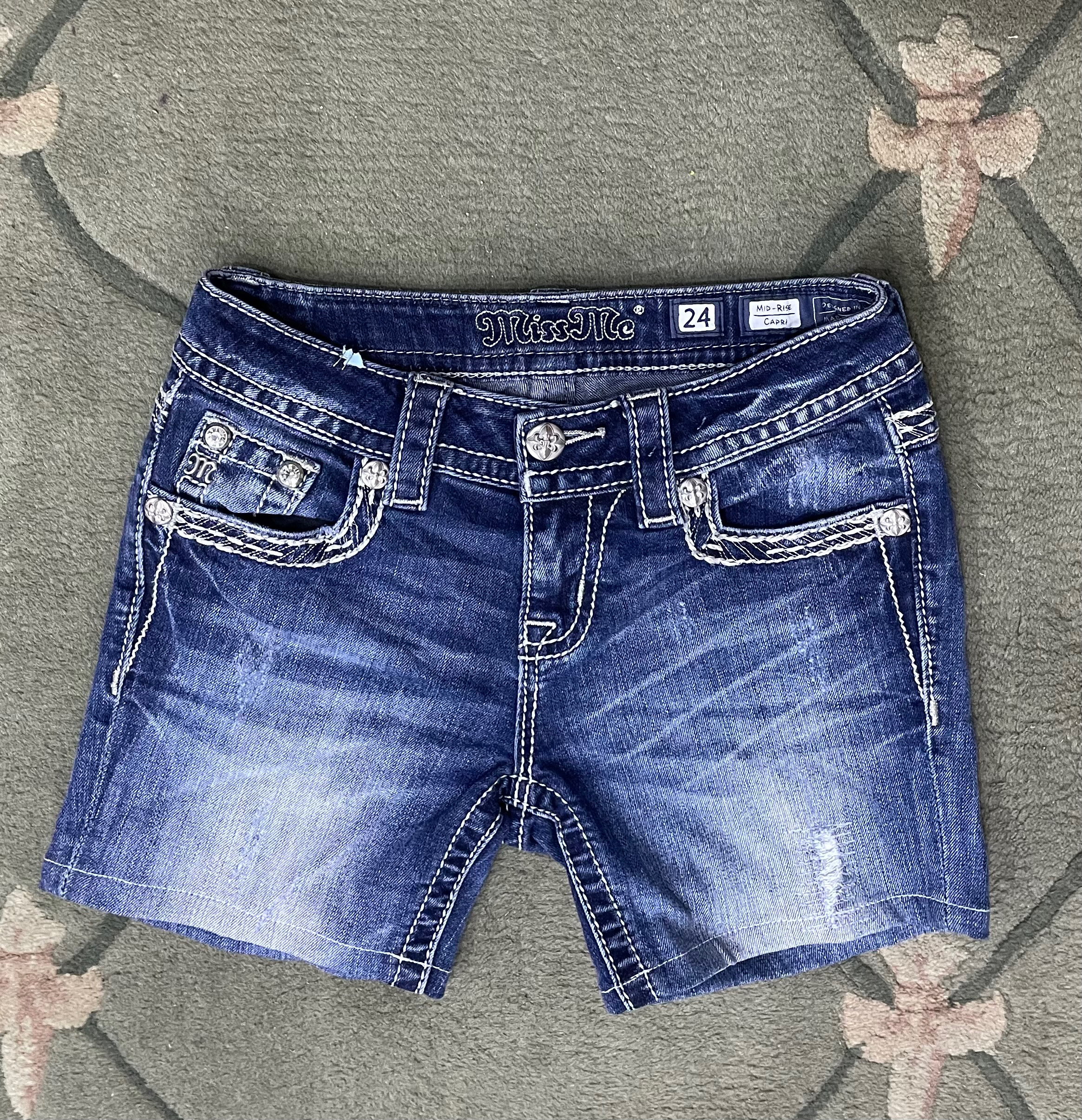 Upcycled Miss Me Rock Revival Shorts