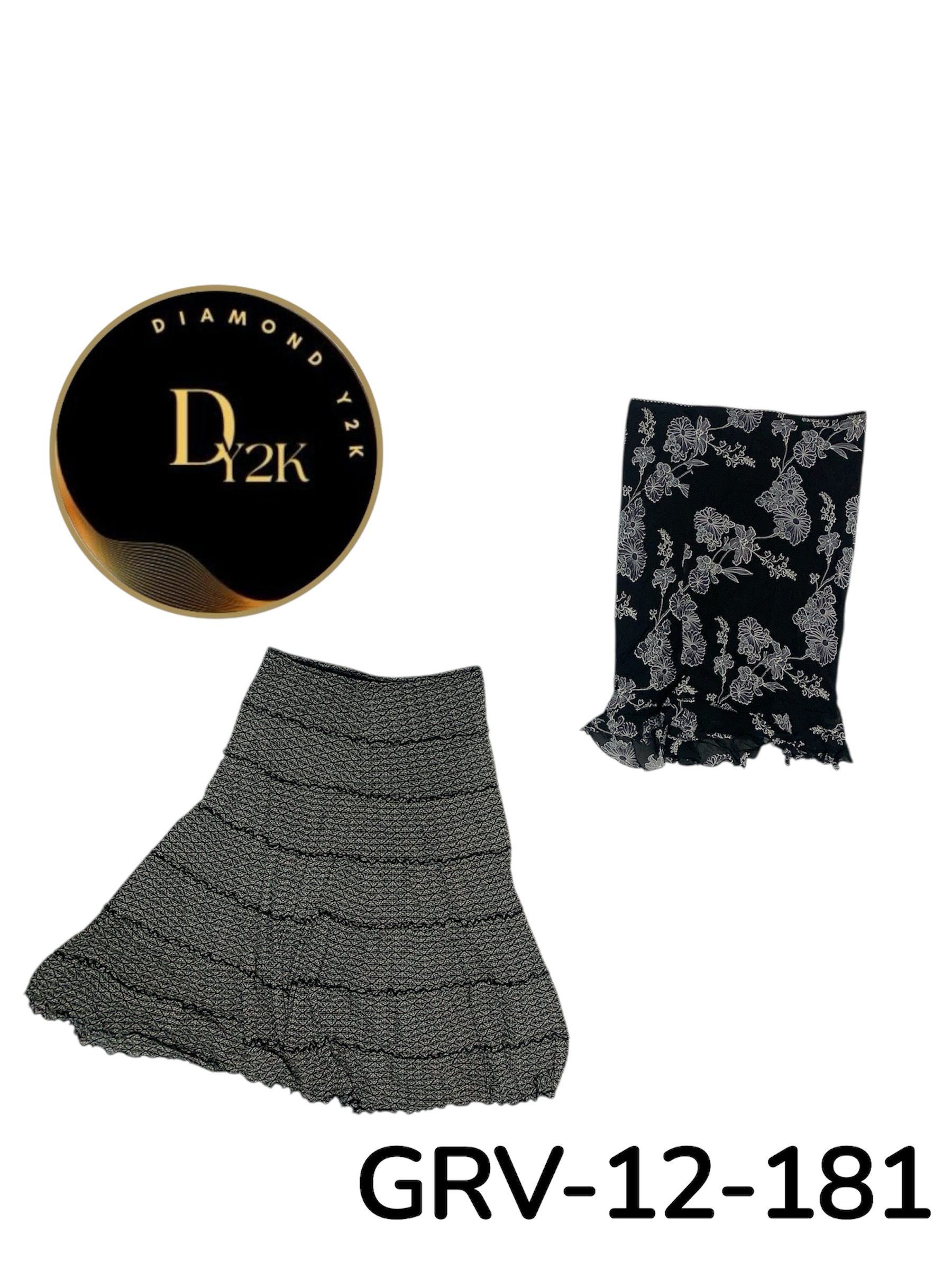 Y2Kポリスカート - ヴィンテージ美学のローライズスタイル (GRV-12-181)