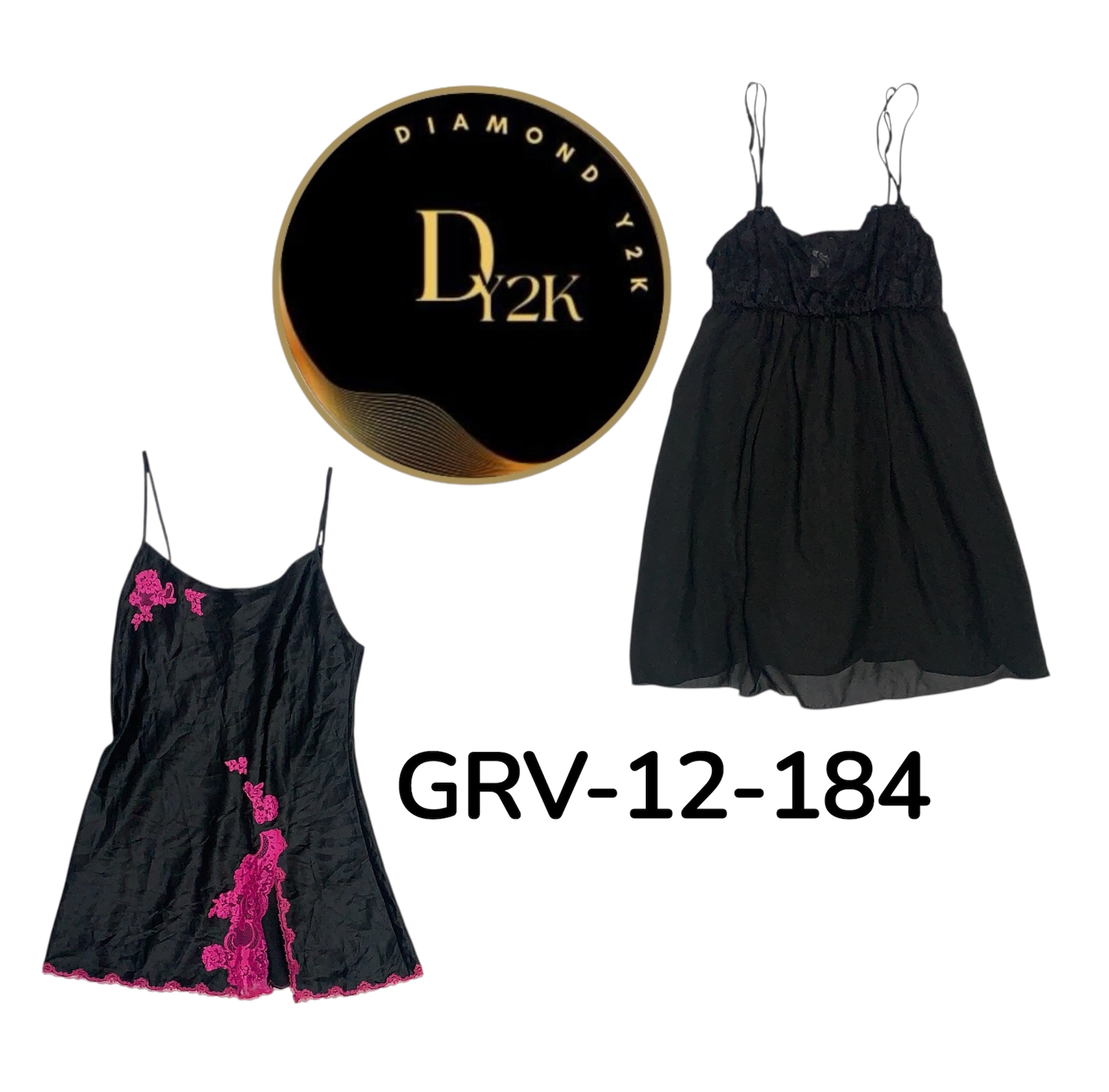 Y2Kスリップドレス | ヴィンテージアestheticミニマルスタイル (GRV-12-184)