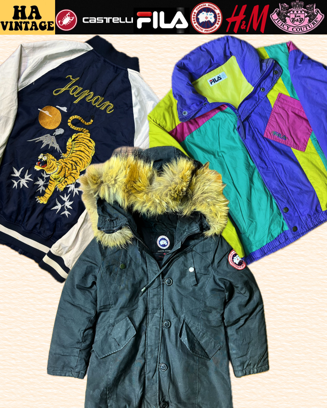 プレミアムビンテージブランドジャケットコレクション | Canada Goose, Castelli, Fila