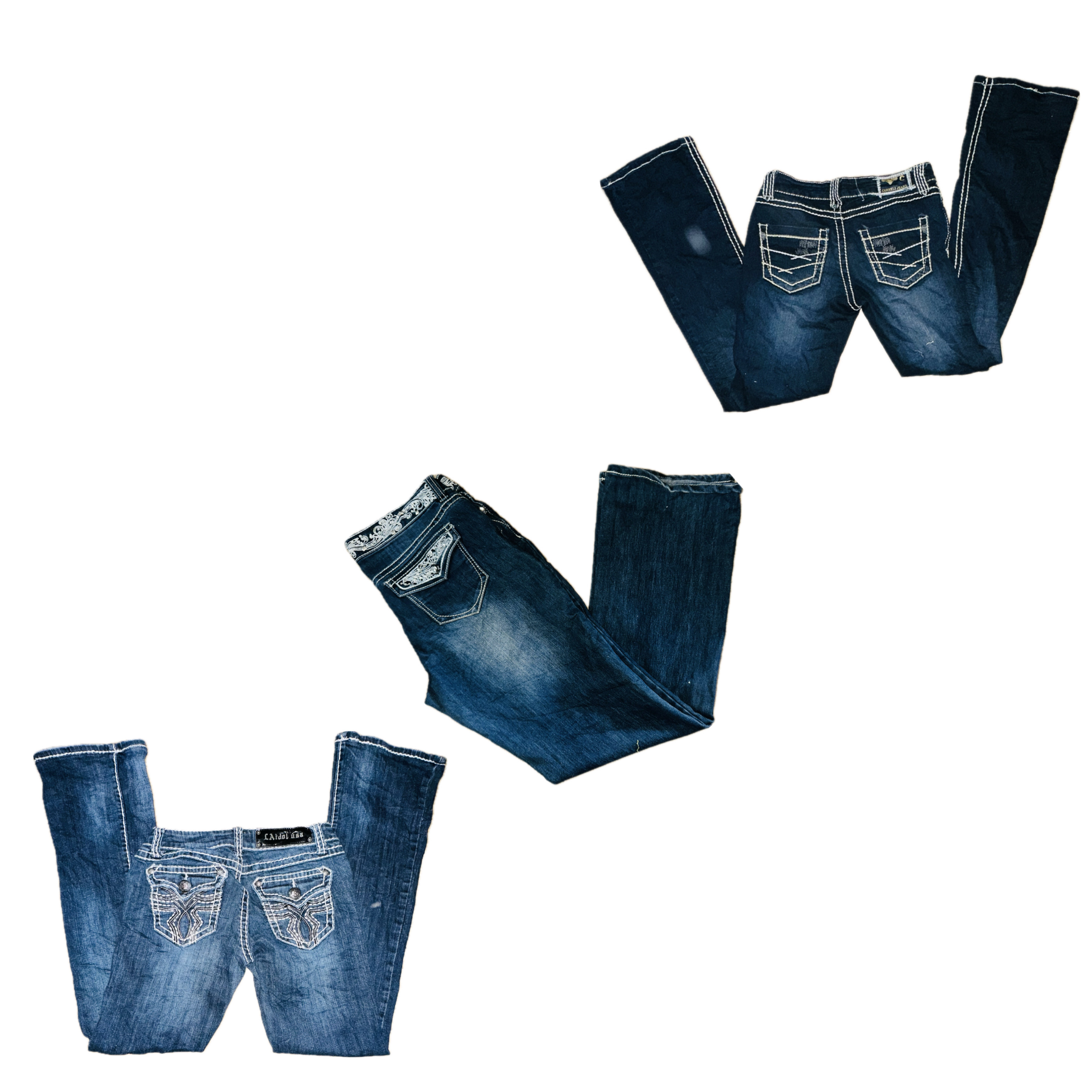 Calças flare de denim Y2K