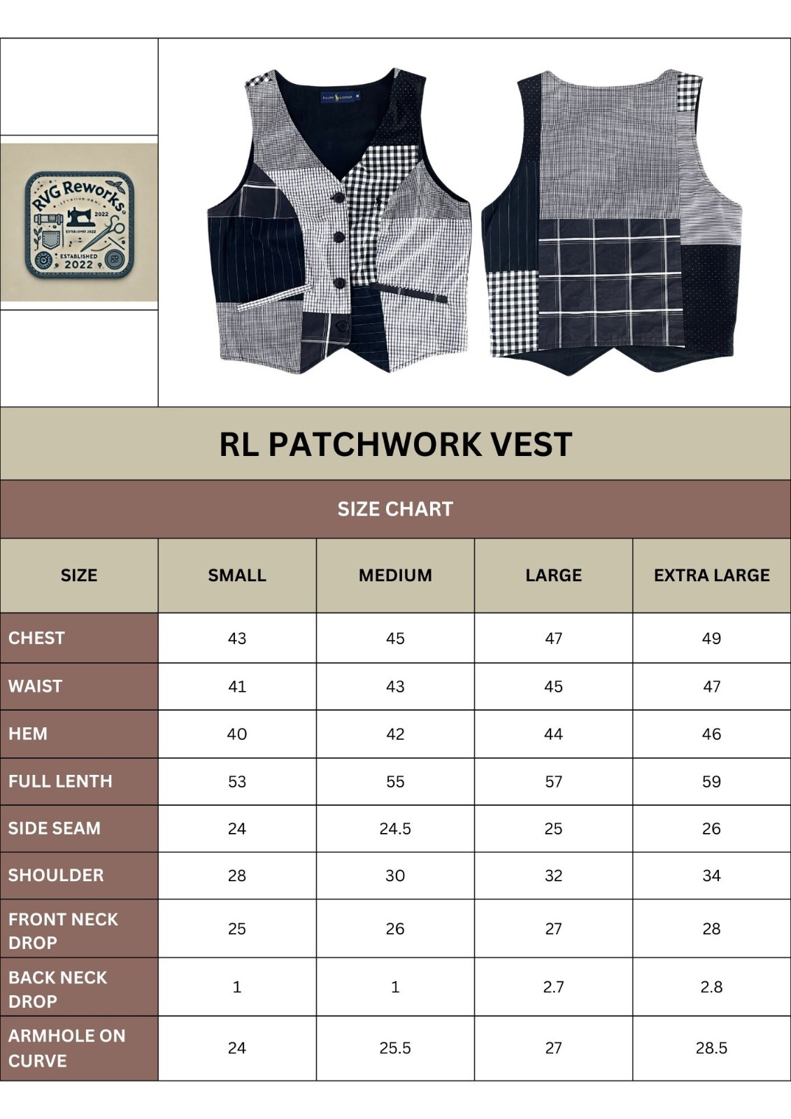 Upcycled RL Patchwork Vest