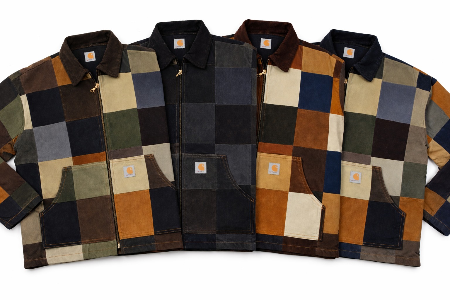 CR1052 Corduroy Colour-Block Upcycled Jacket Mix