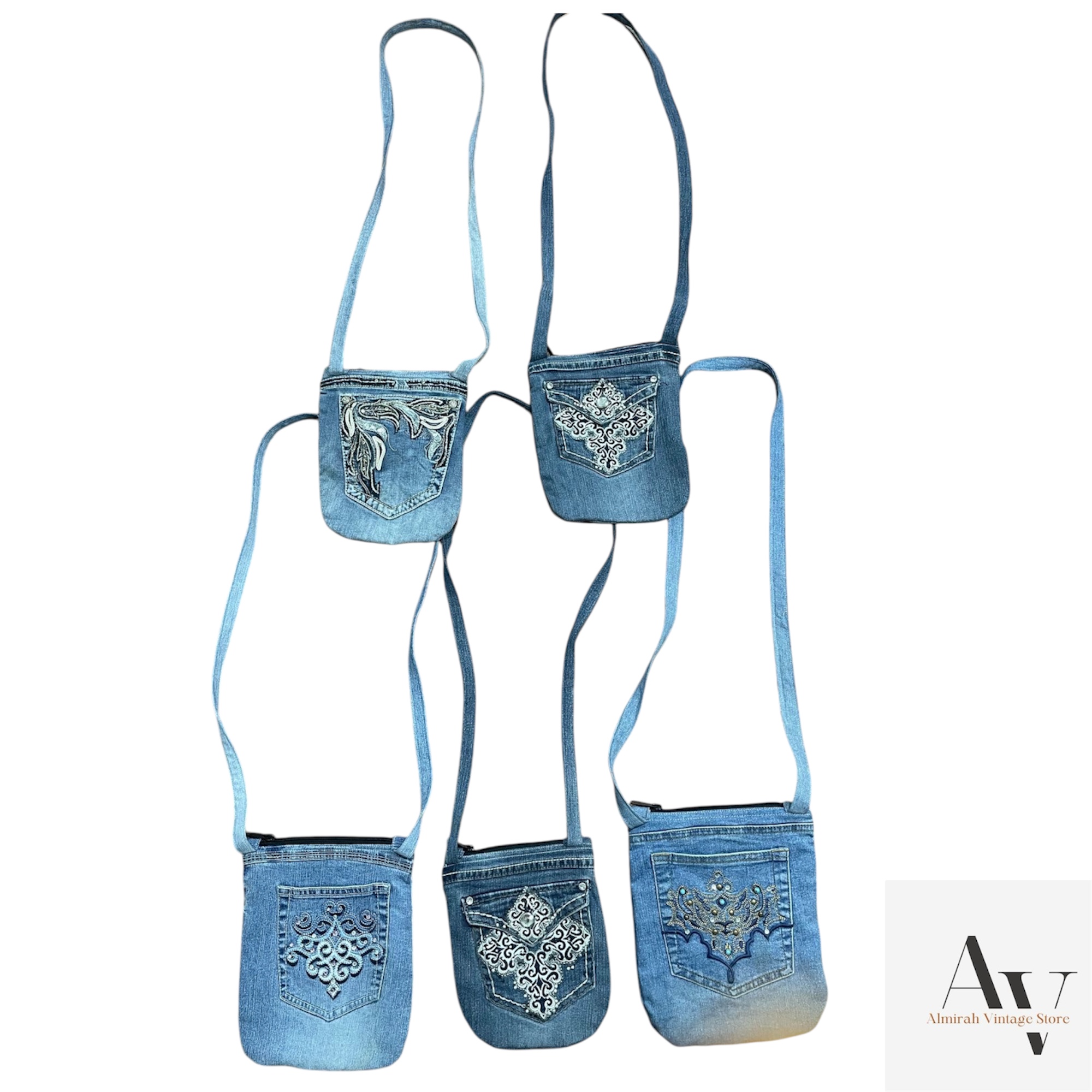 Borse a tasca singola in denim riciclato