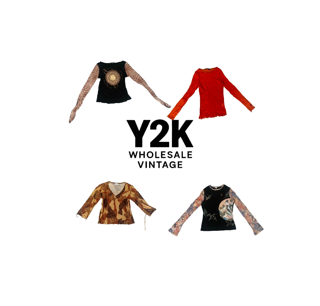 Y2K European Mesh Magliette a manica lunga (YWV50)