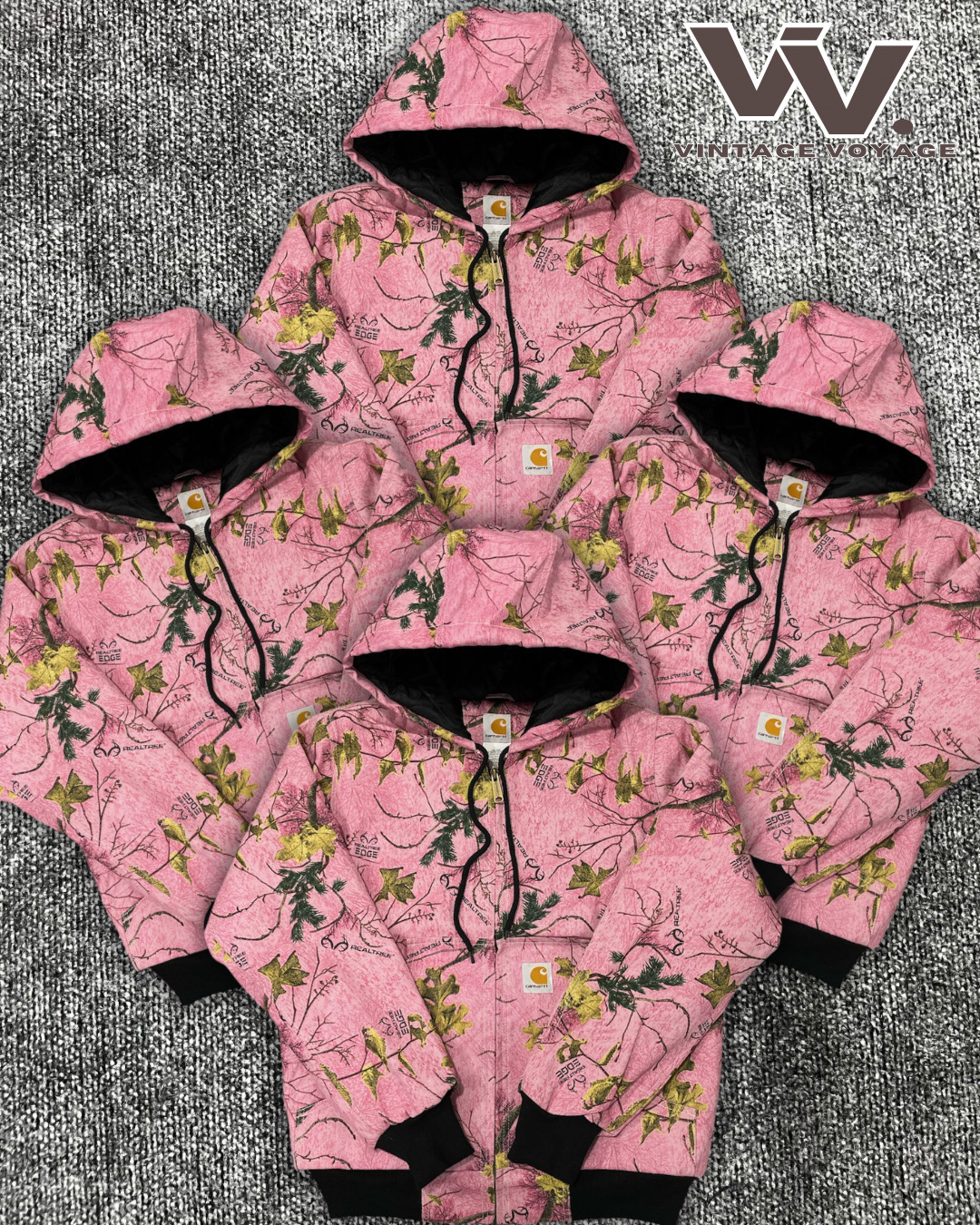 Giacche attive Carhartt real tree rosa rielaborate #1912