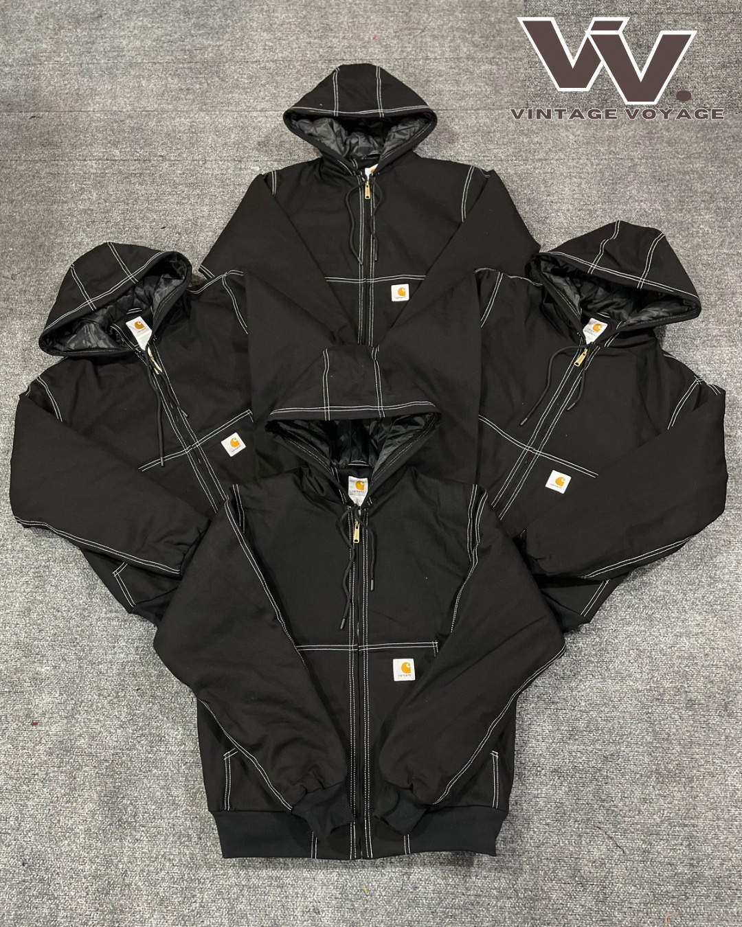 Carhartt reworked style vestes actives noires blanches à couture #1912