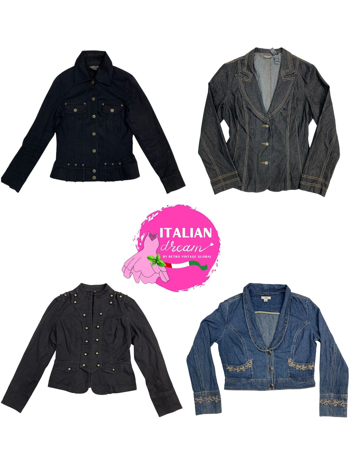 Jaqueta de denim com detalhes Y2K