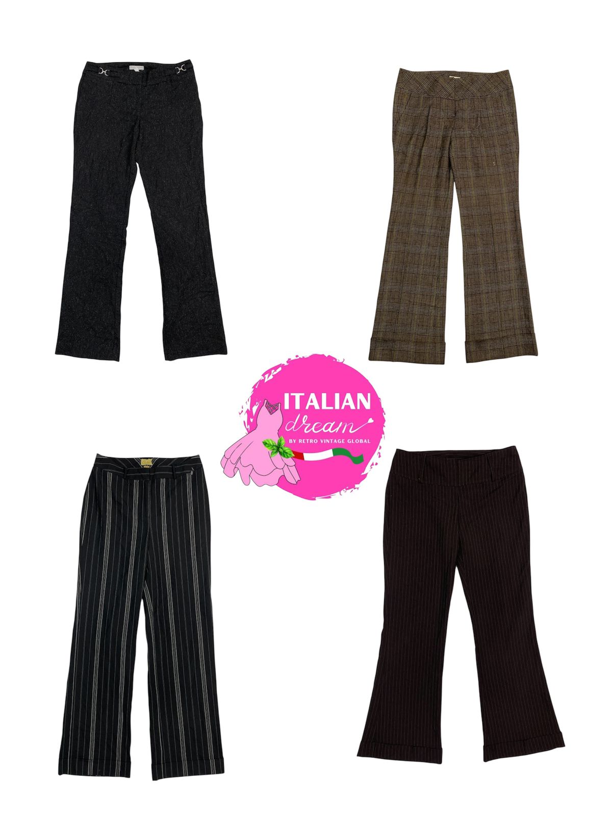 Y2k signature office poly pants