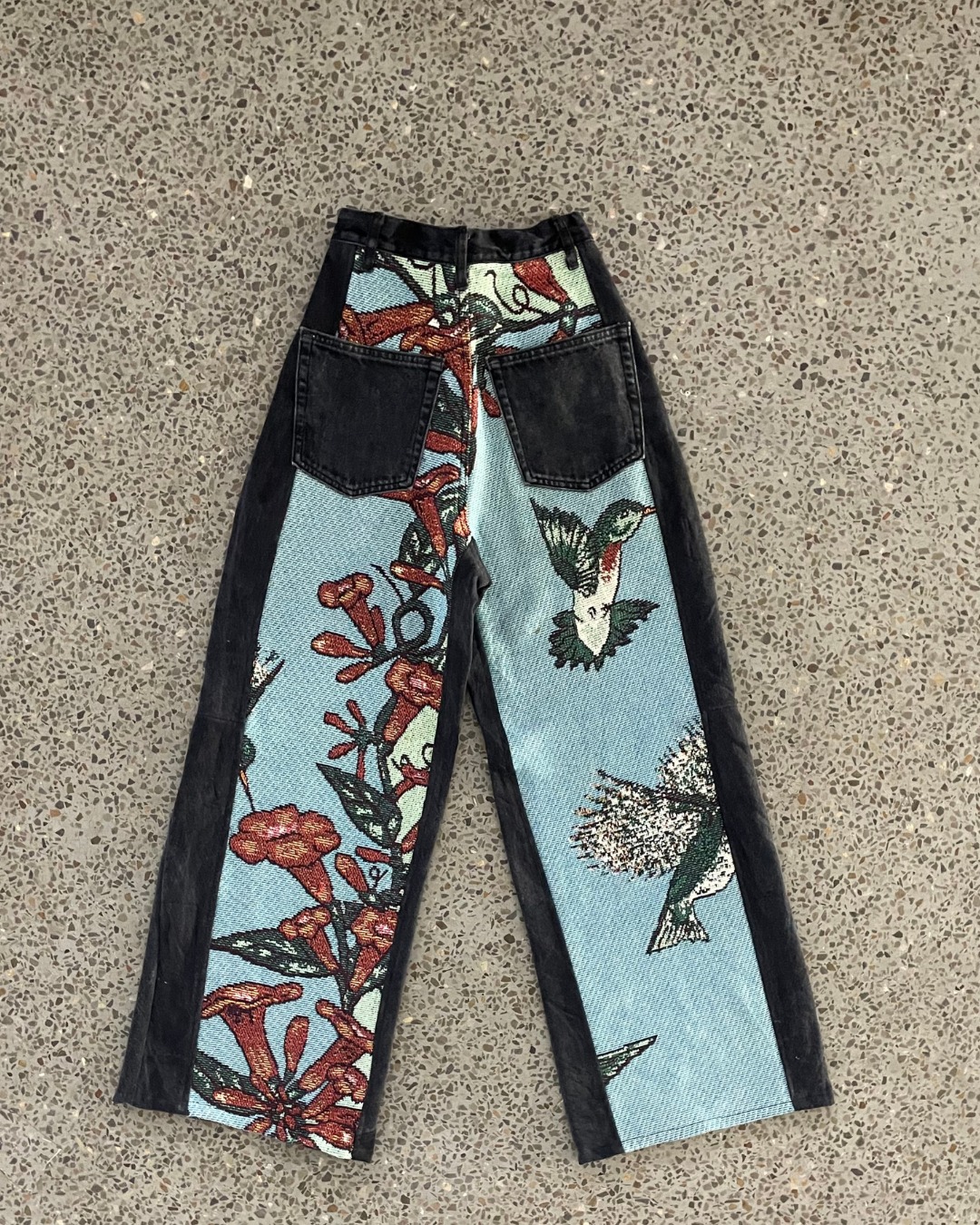 Upcycled Tapestry Panel Denim Jean