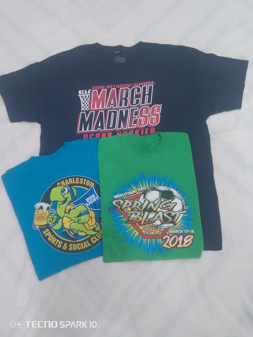 Pacote de Camisetas de Impressão Esportiva ZV1245 Sem Marca