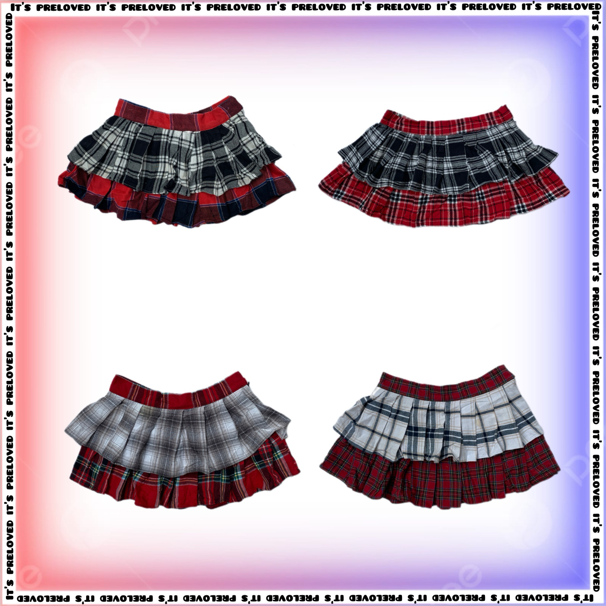 Gonna Mini Plissettata in Flanella Riciclata (SS-1738)