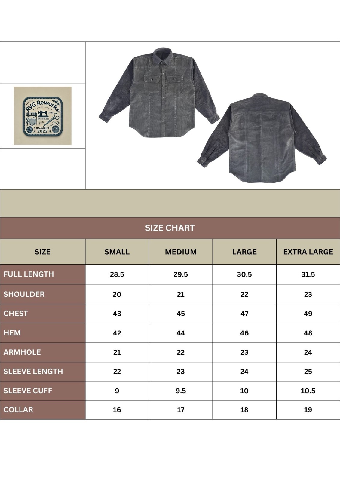 Upcycled Corduroy Oversized Hemd