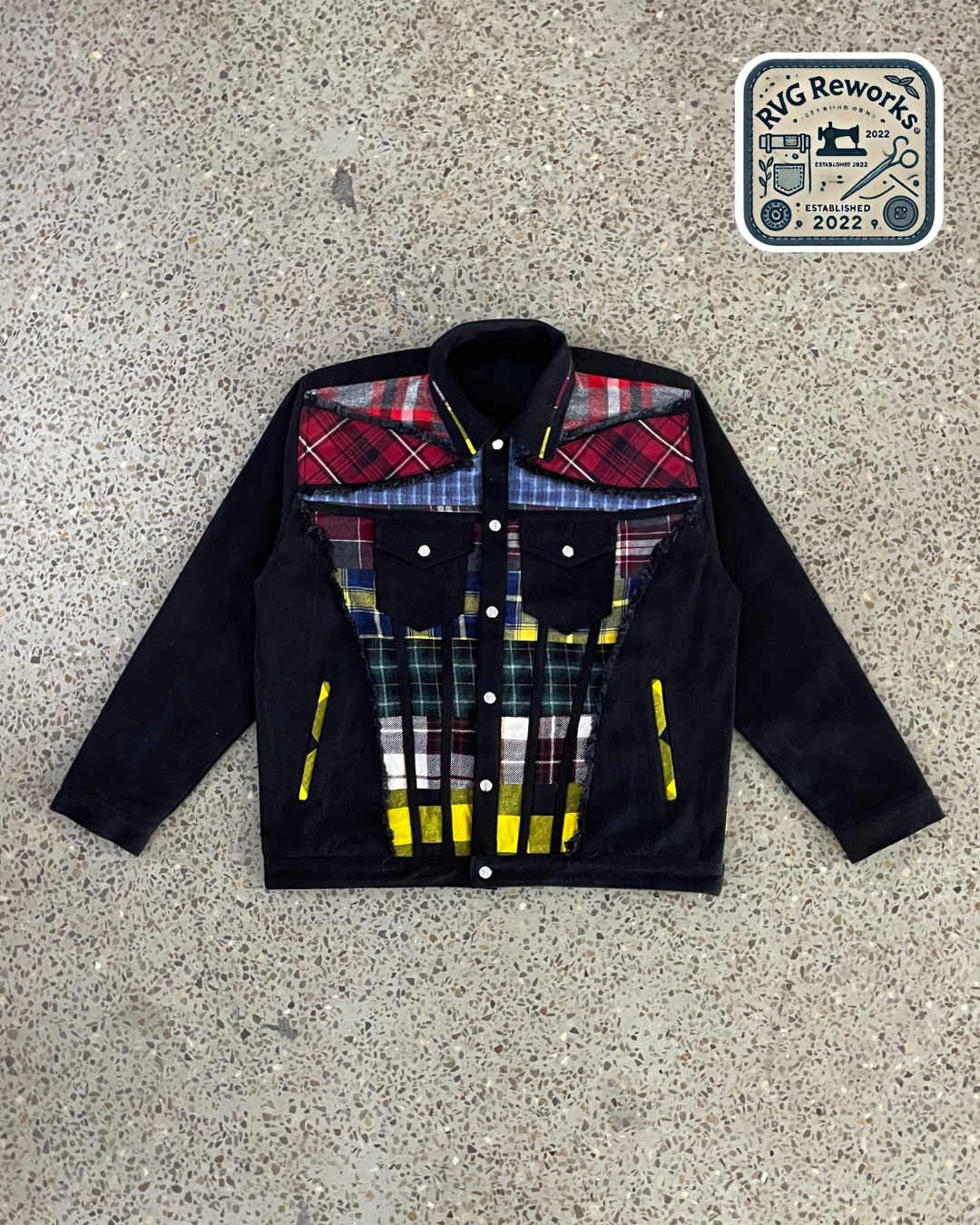 Veste en panneau patchwork recyclé