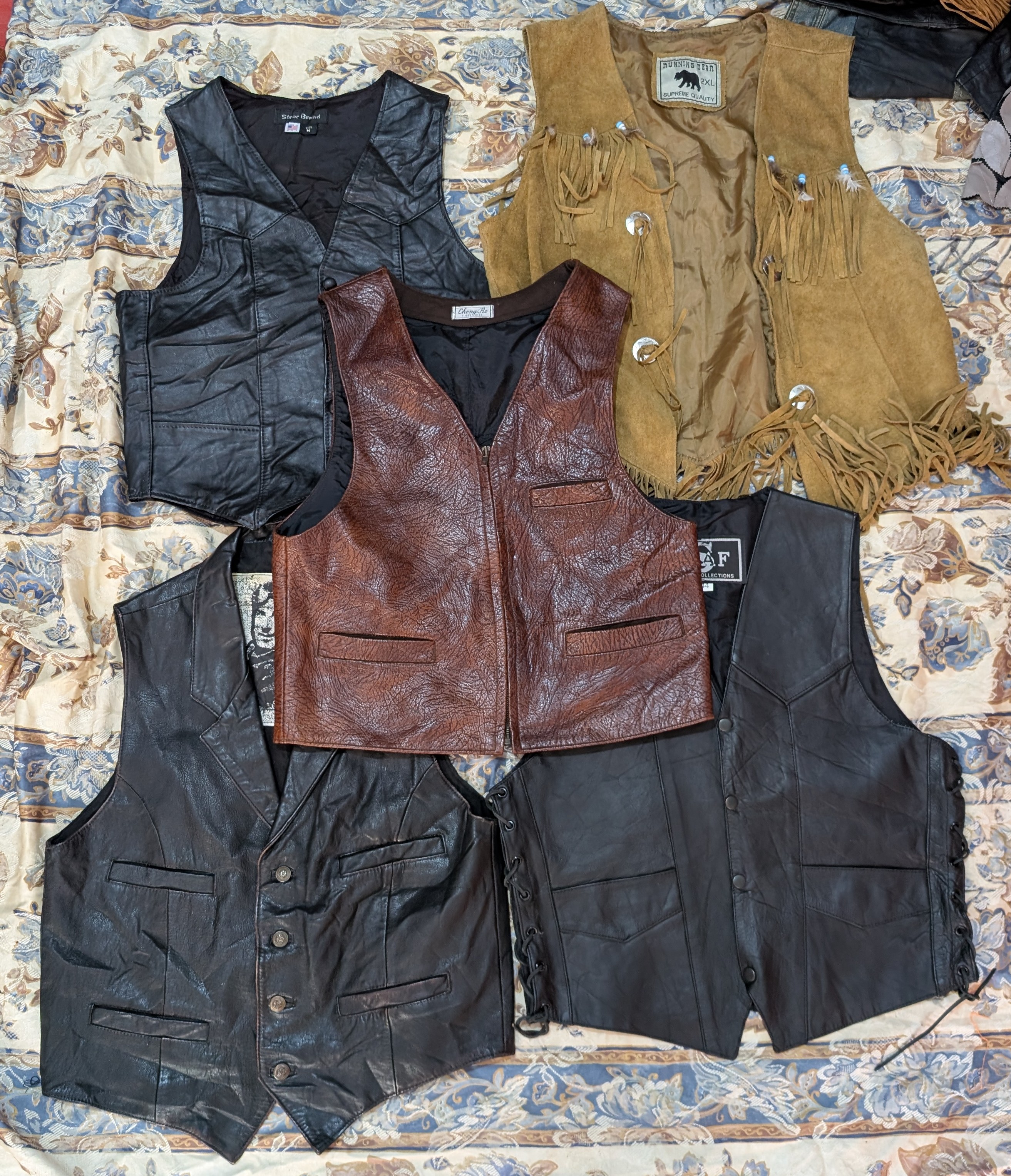 Coletes de couro masculino 13 peças