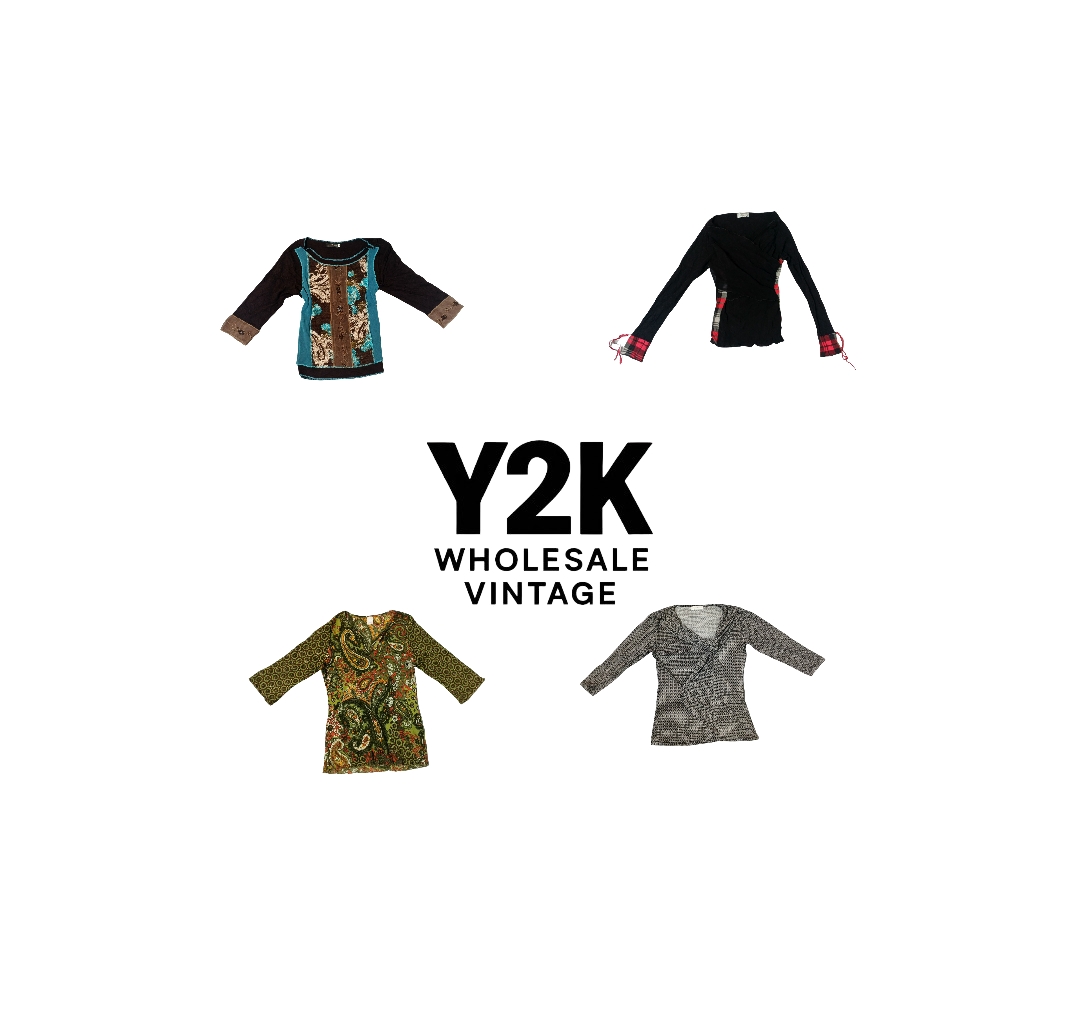 Y2K European Mesh Long sleeve Tops (YWV63)