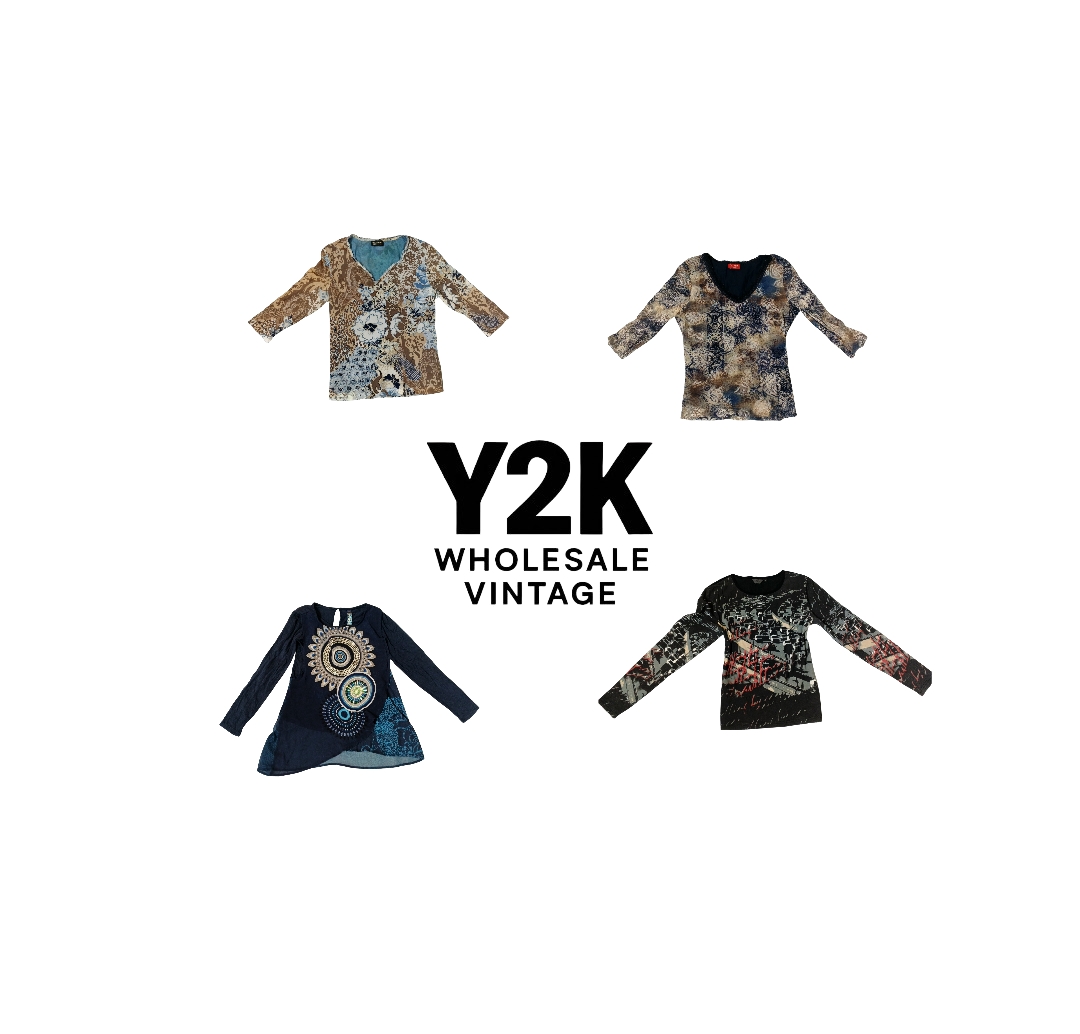 Y2K European Mesh Long sleeve Tops (YWV66)